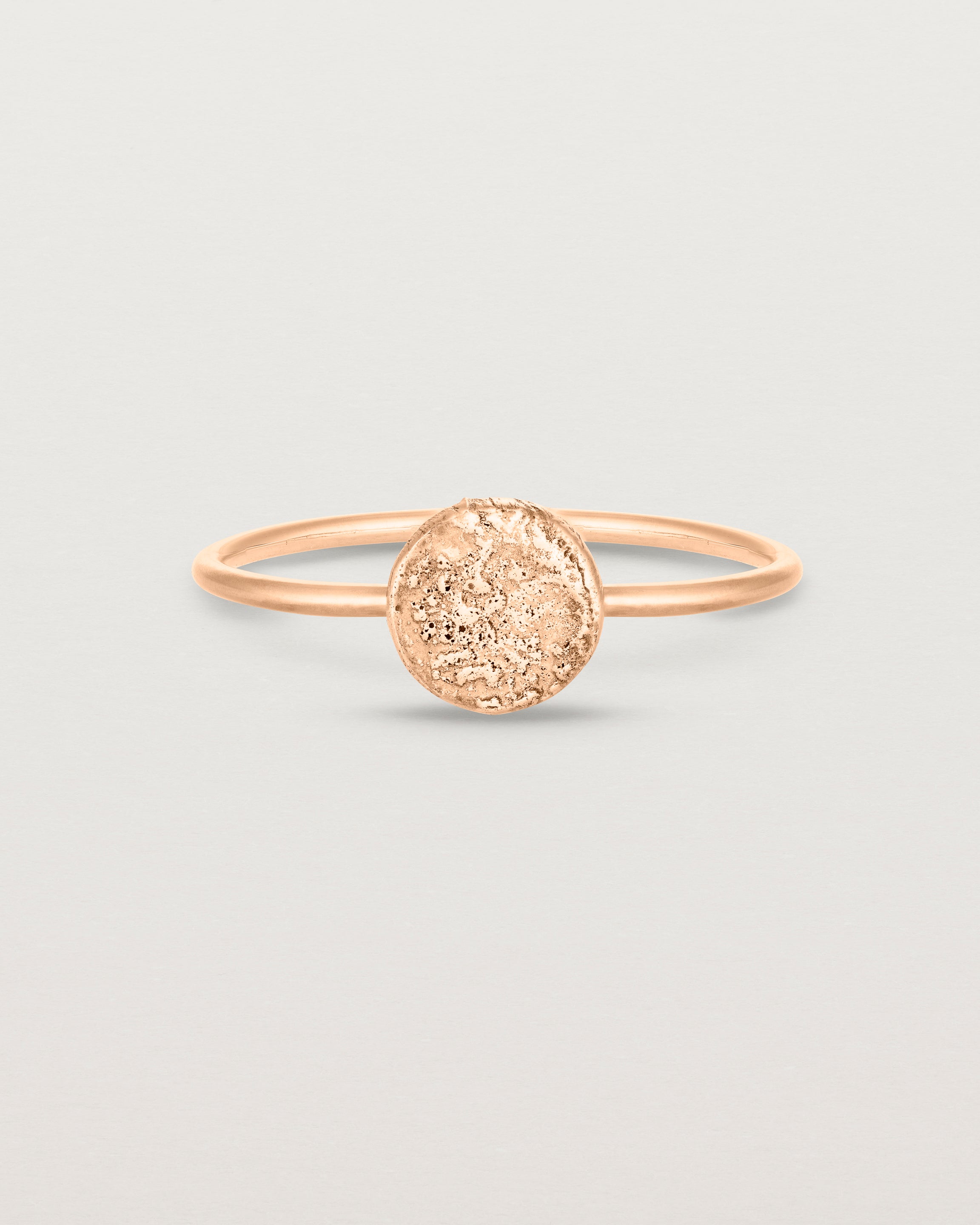 Front view of the Moon Ring in rose gold.