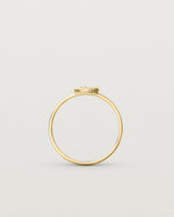 Standing view of the Moon Ring in yellow gold.