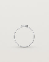 Standing view of the Moon Ring in sterling silver.
