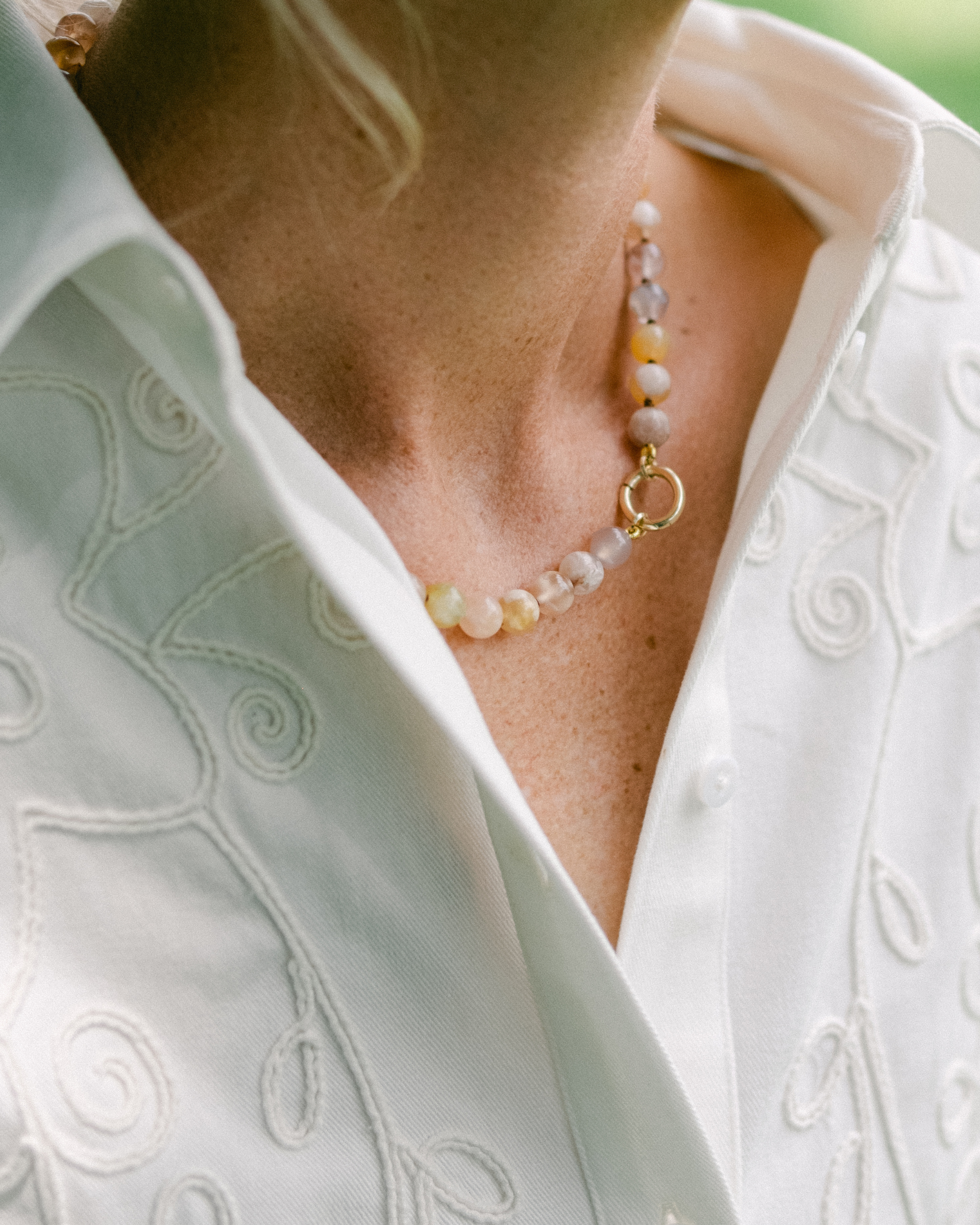 Sana Charm Necklace | Cherry Blossom Agate