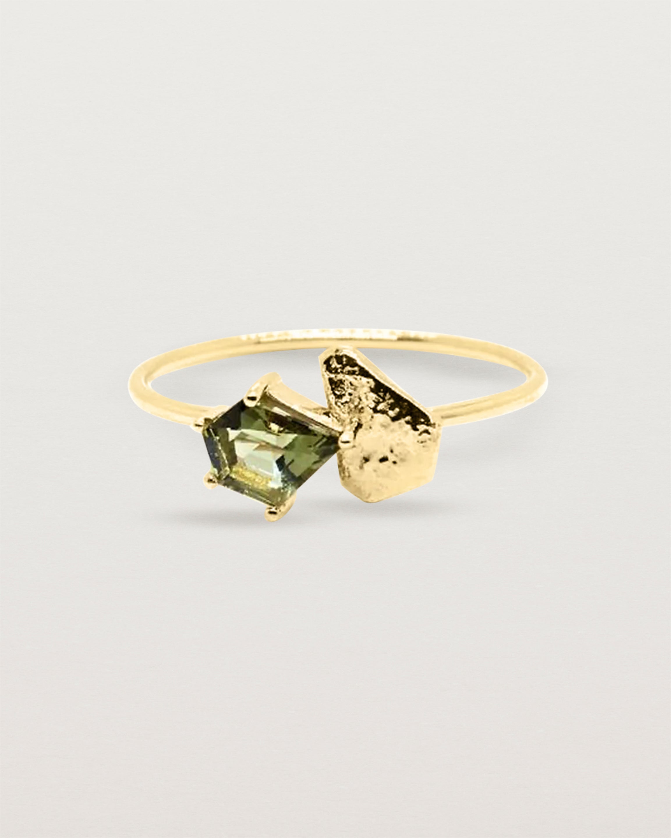 Naum Stone Ring | Moldavite | Yellow Gold