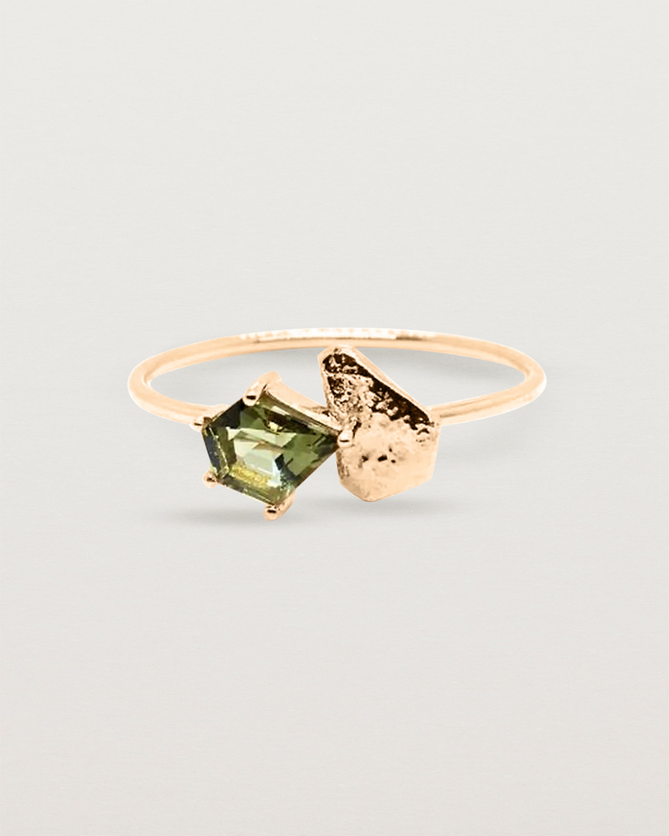 Naum Stone Ring | Moldavite | Rose Gold