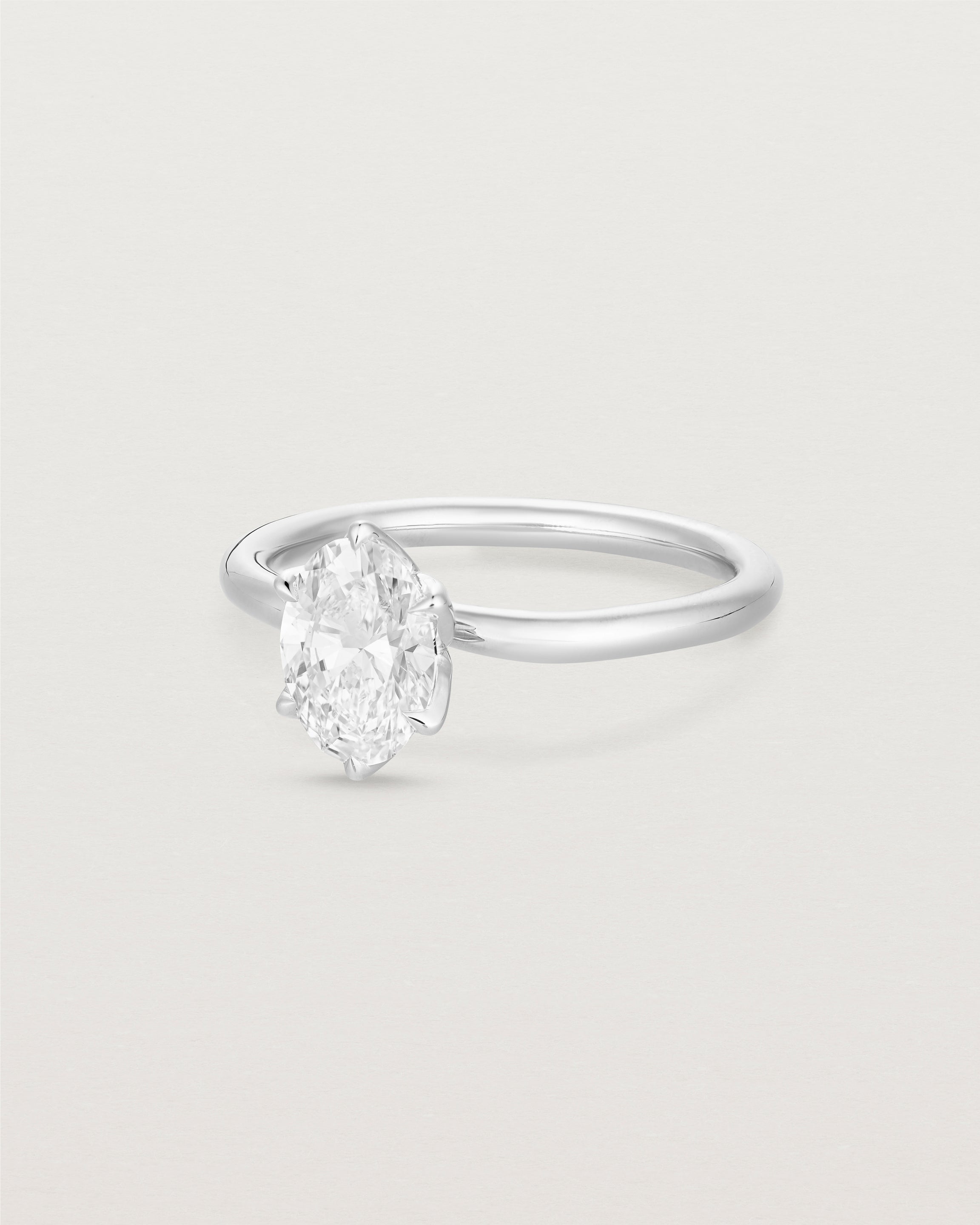 Eirene Solitaire | Oval Natural Diamond