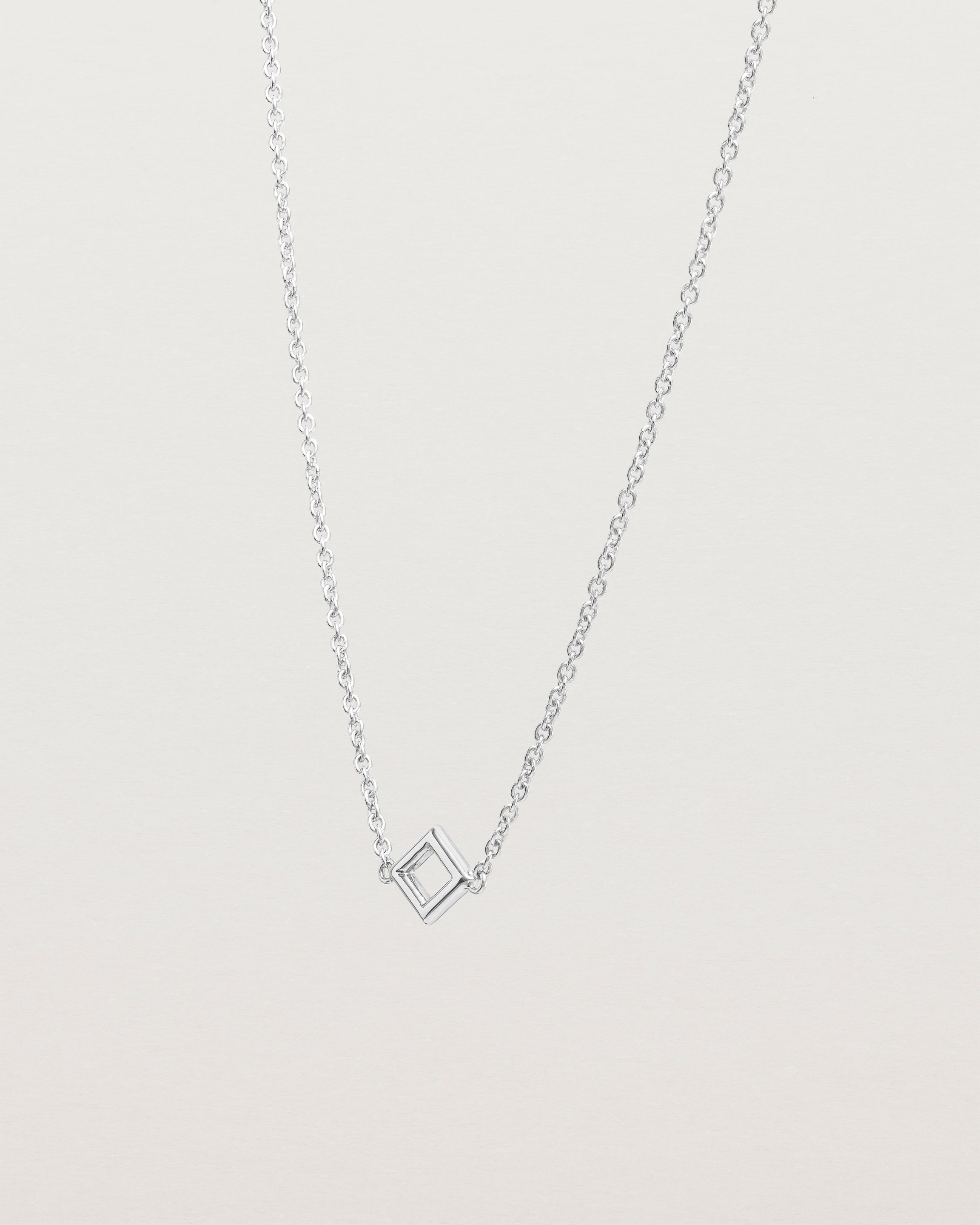 Angled view of the Nuna Necklace | Sterling Silver.