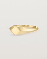 Angled view of the Front view of the Front view of the Nuna Signet Ring | Yellow Gold.