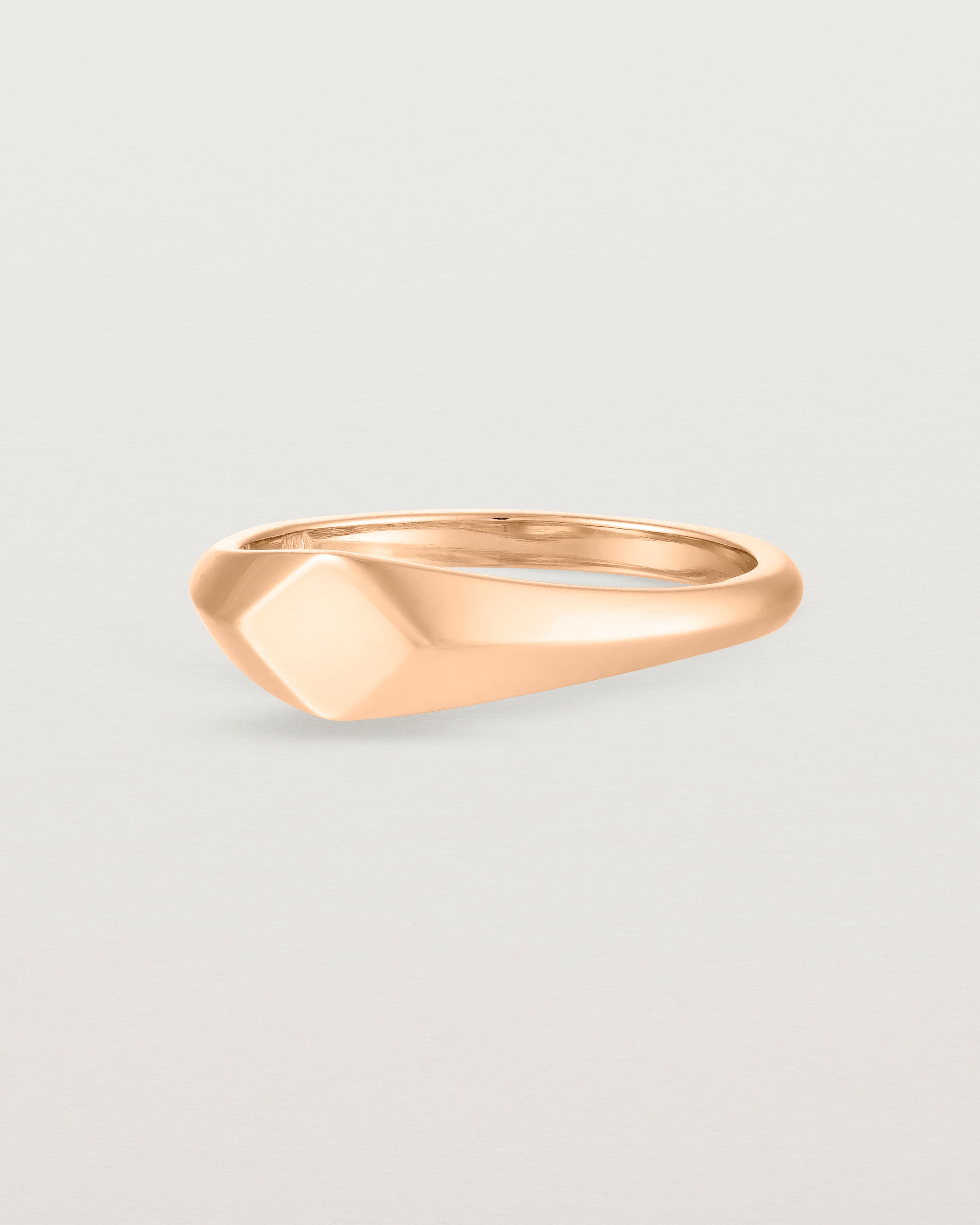 Angled view of the Nuna Signet Ring | Rose Gold.