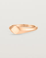 Angled view of the Nuna Signet Ring | Rose Gold.