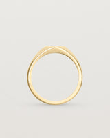 Standing view of the Front view of the Front view of the Nuna Signet Ring | Yellow Gold.
