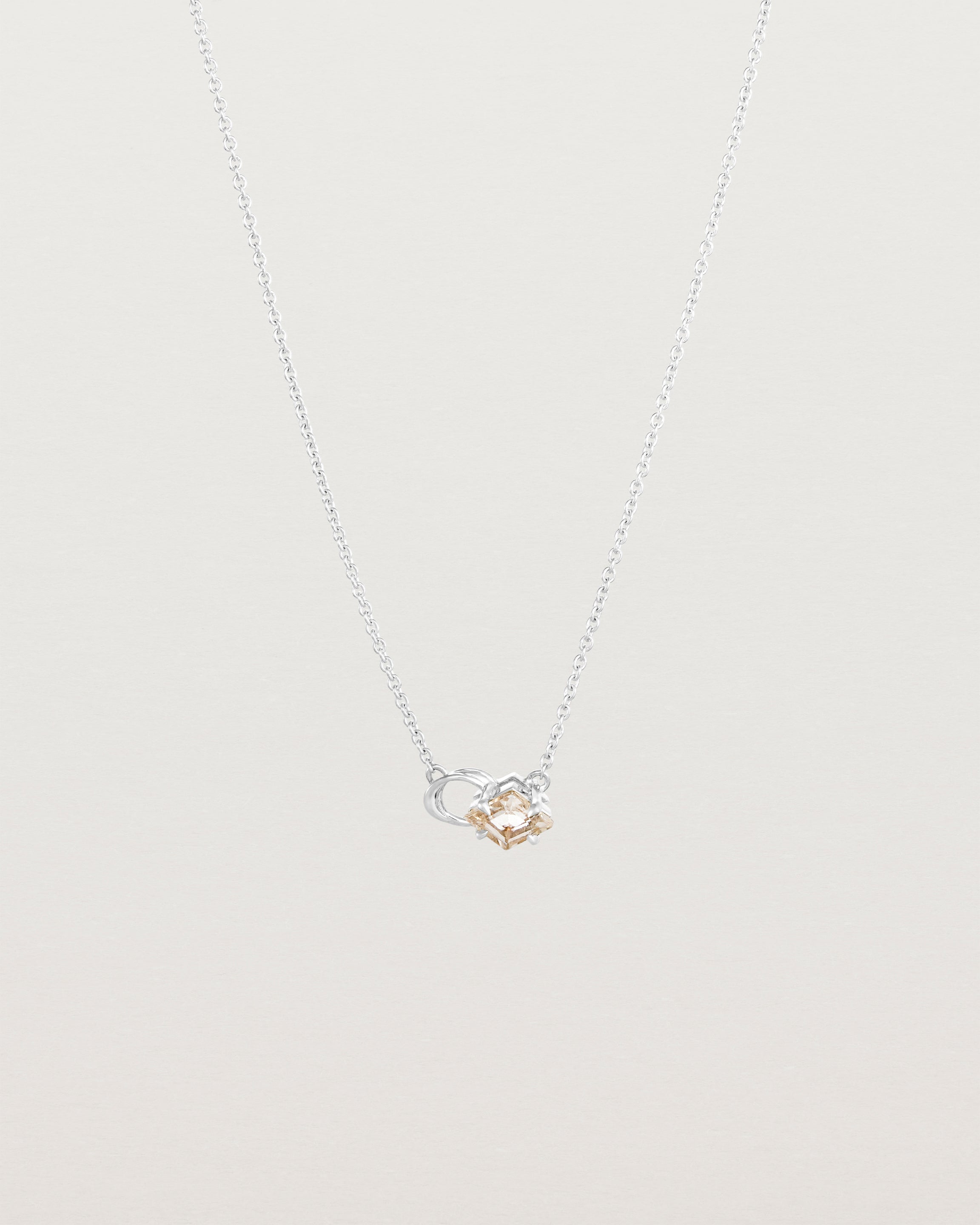 Front view of the Nuna Necklace | Savannah Sunstone in sterling silver.
