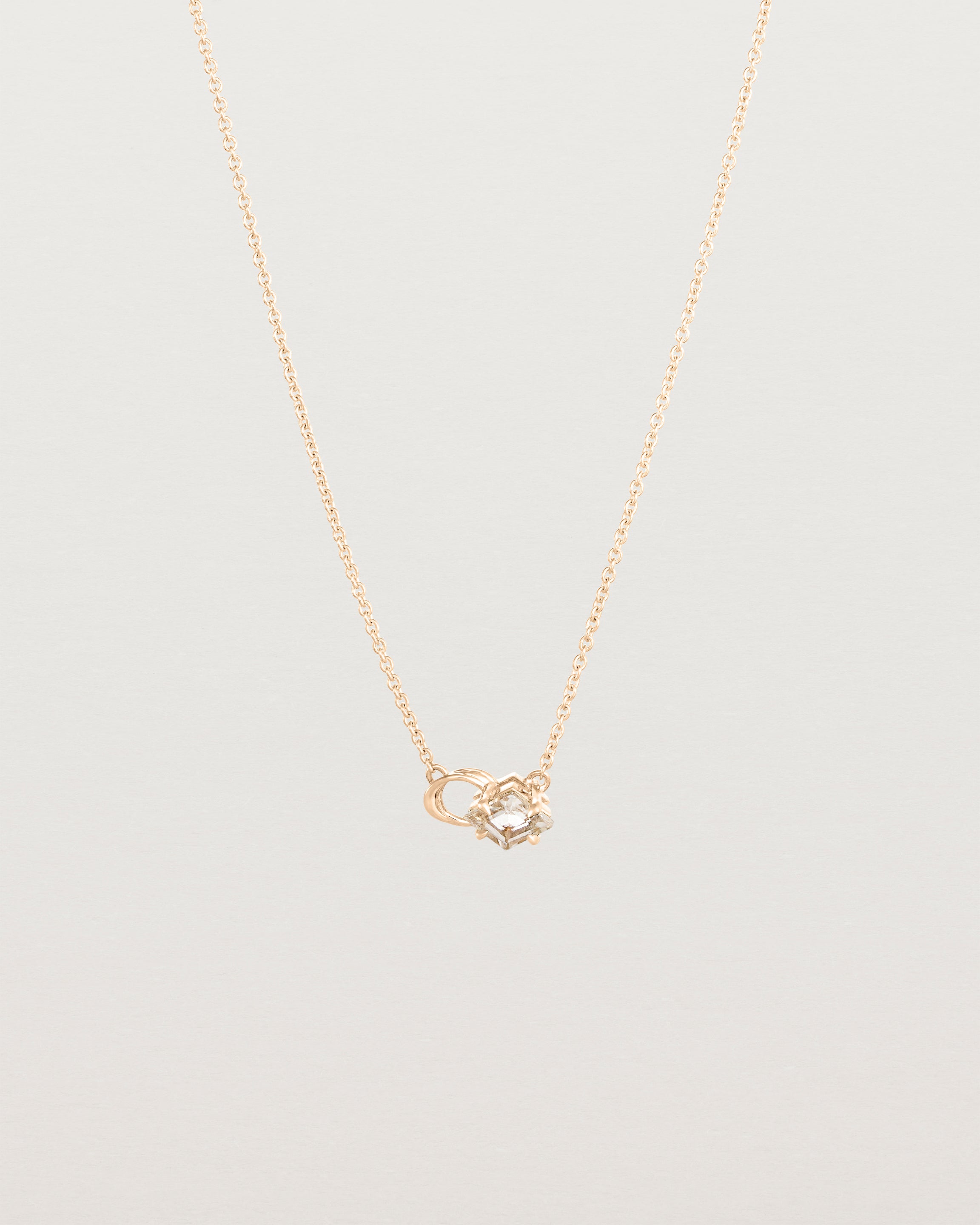 Front view of the Nuna Necklace | Savannah Sunstone in rose gold.