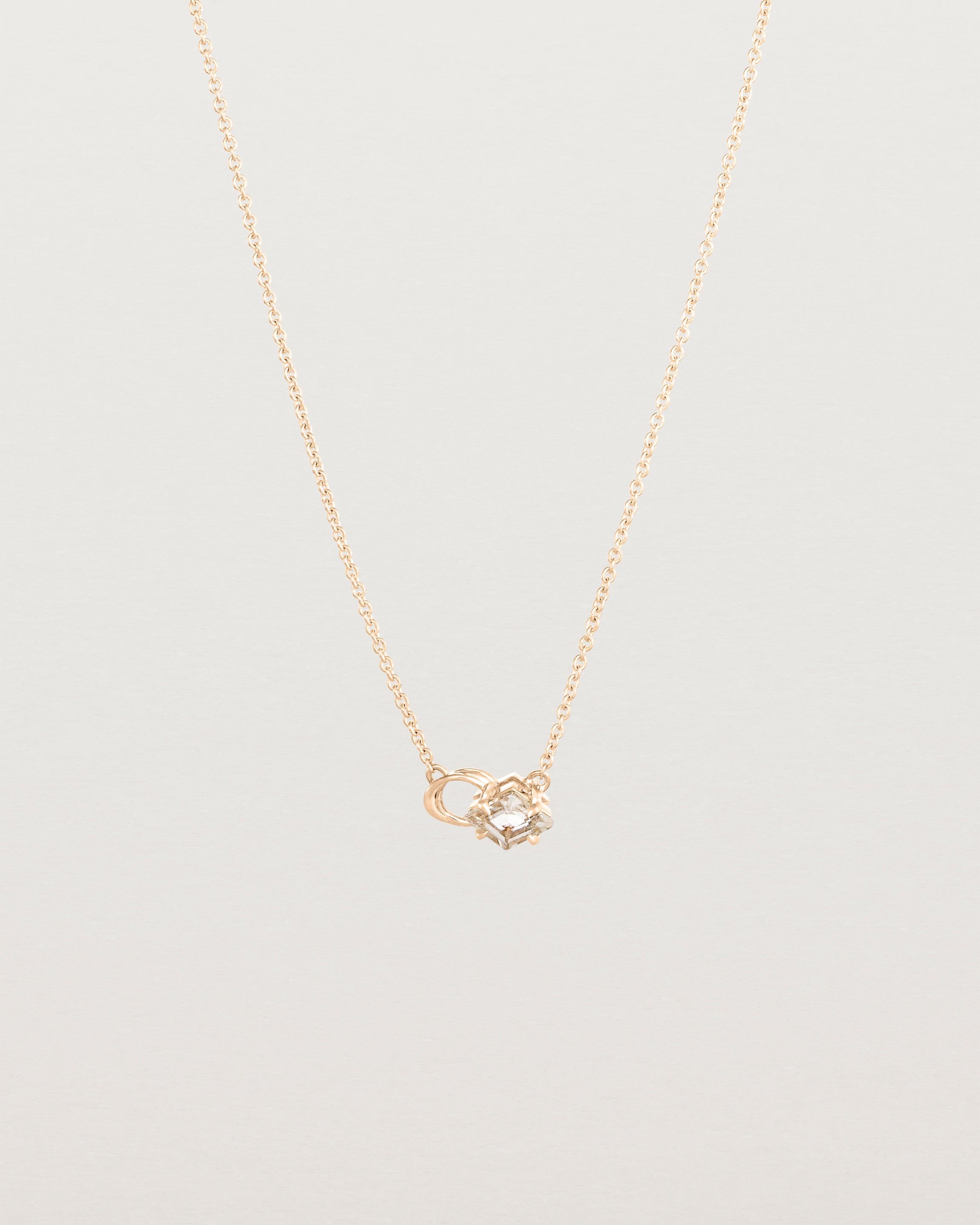 Front view of the Nuna Necklace | Savannah Sunstone in rose gold.