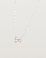 Angled view of the Nuna Necklace | Savannah Sunstone in sterling silver.