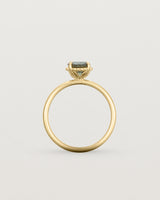 Standing view of the Celia | Round Tulip Solitaire | Teal Sapphire.