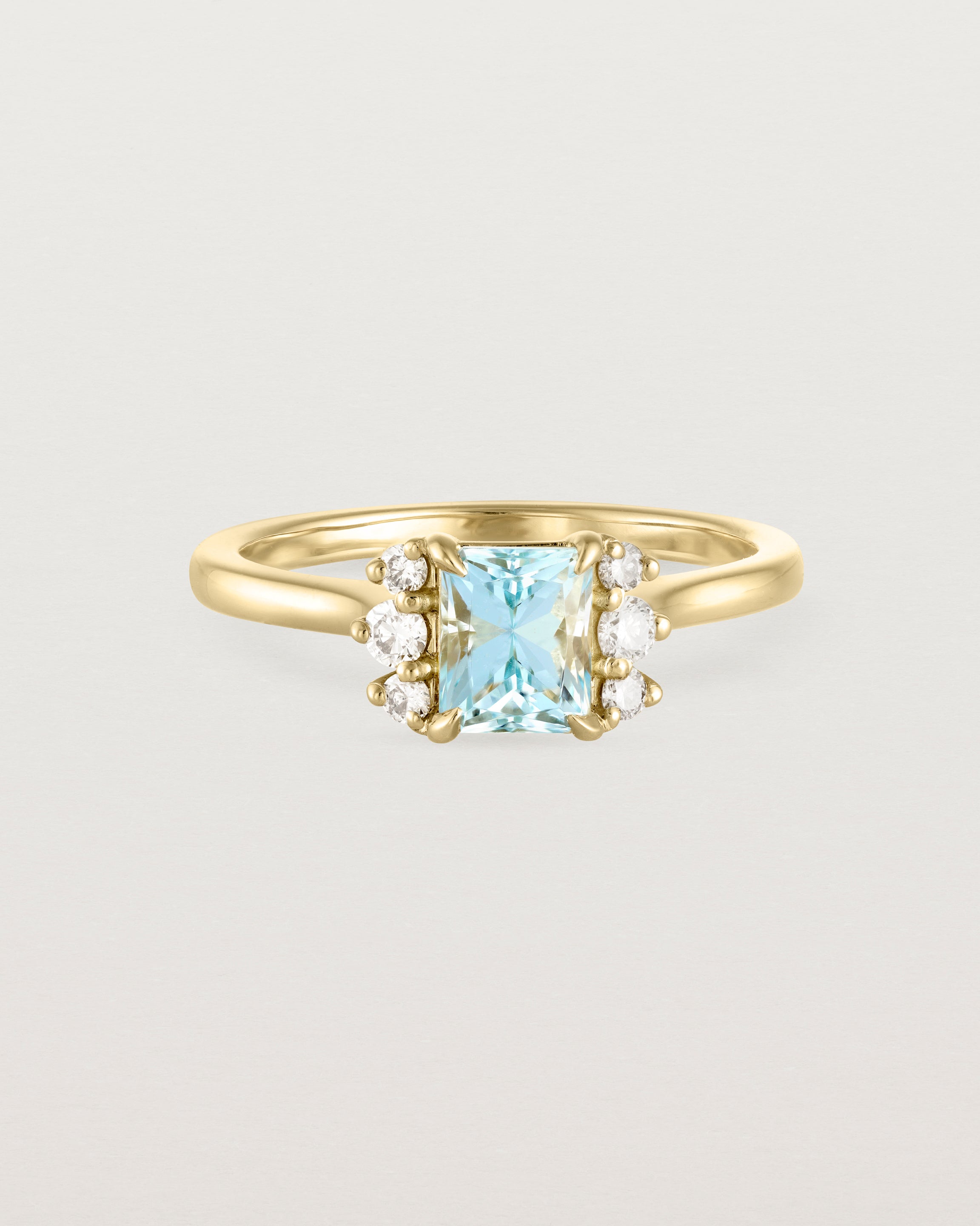 Front view of the Mira Ring | Aquamarine.