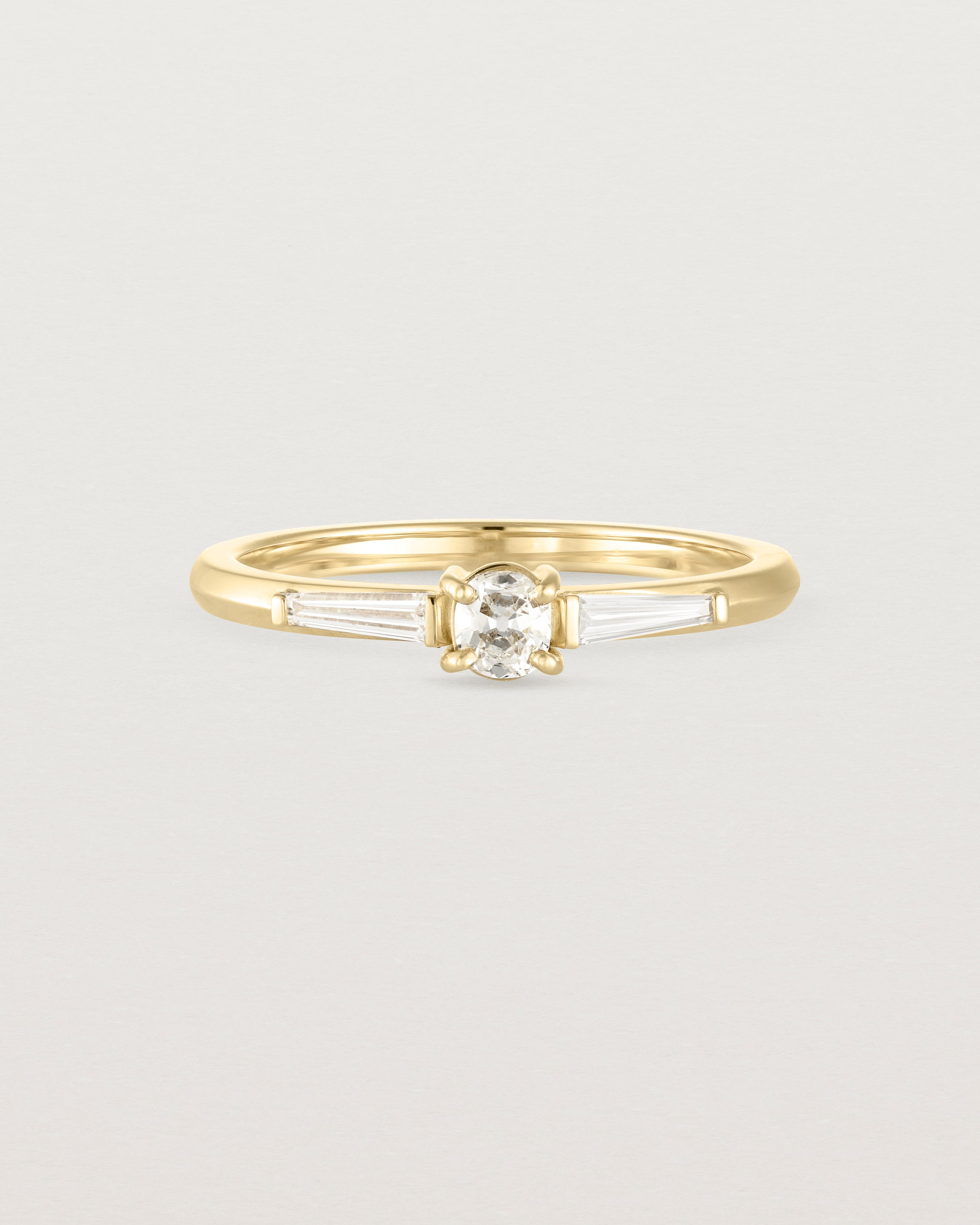 Front view of the Ives | Trio Ring | Diamonds.