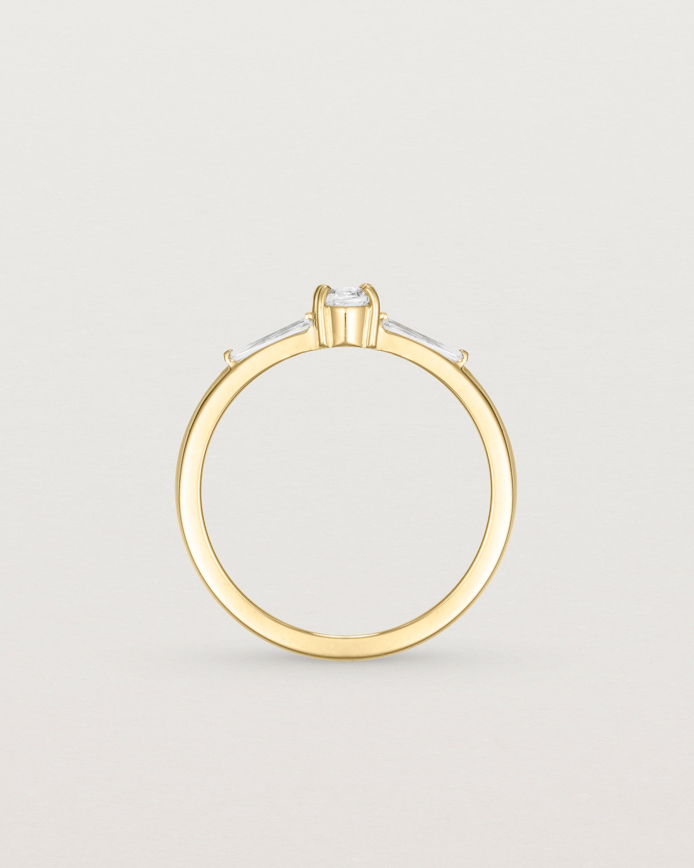 Standing view of the Ives | Trio Ring | Diamonds.
