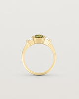 Standing view of the Rosy Trio Ring | Sapphire & Diamonds.