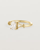 Angled view of the Alida | Split Band Solitaire Ring | Diamond.