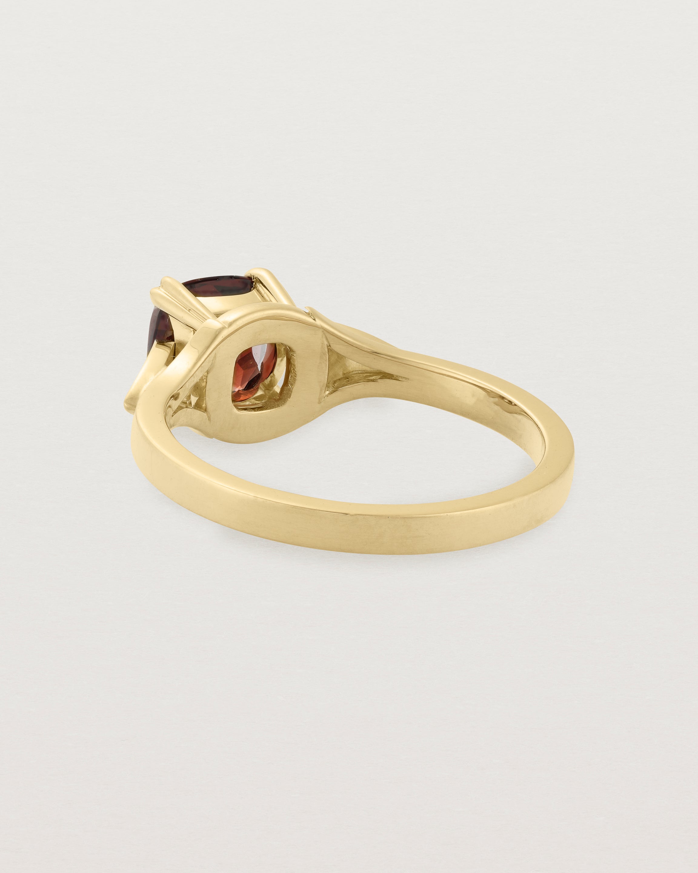 Back view of the Rosalie | Vintage Sweeping Solitaire | Garnet.
