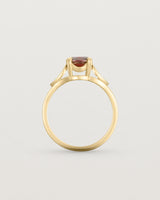 Standing view of the Rosalie | Vintage Sweeping Solitaire | Garnet.