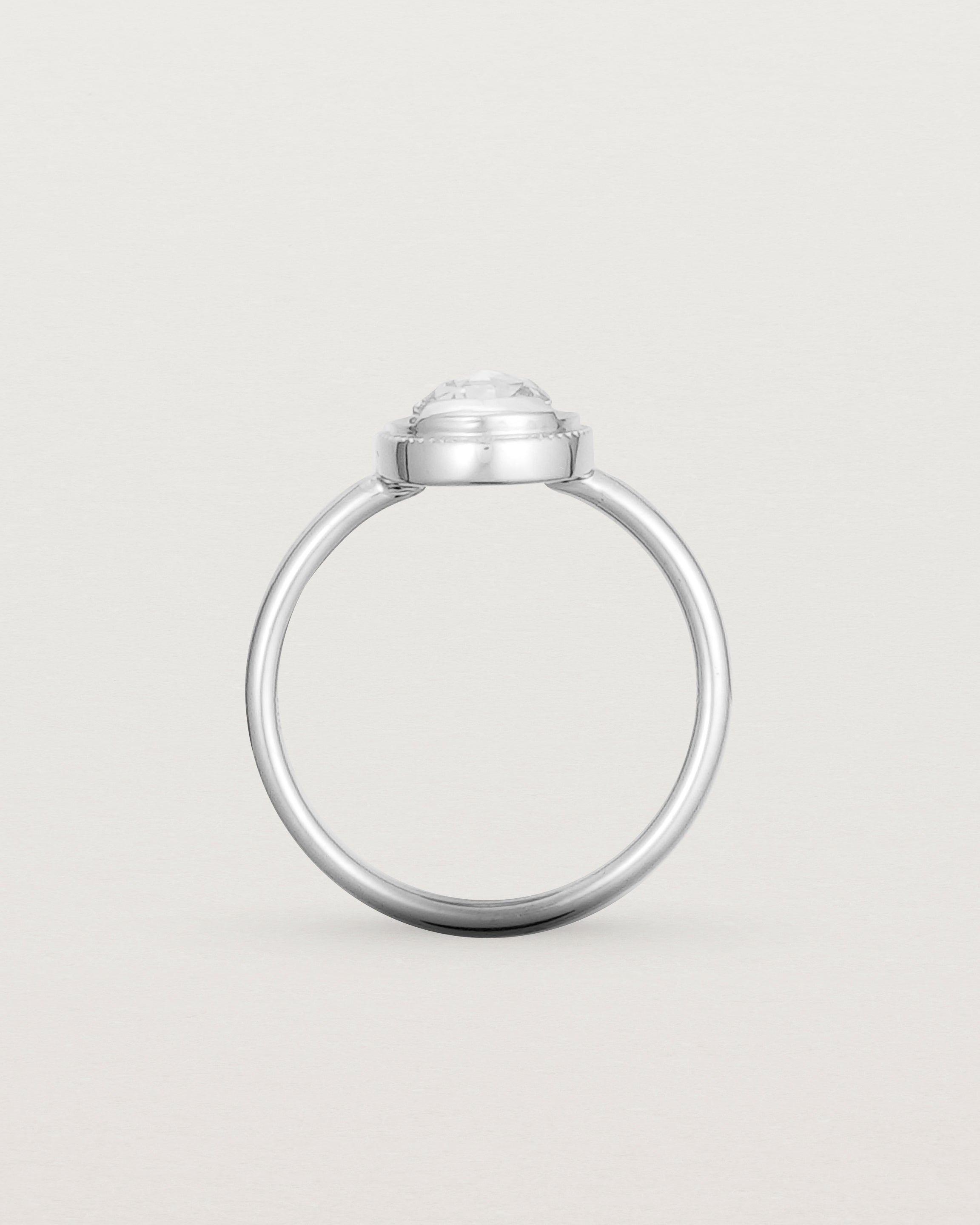 Standing view of the Adeline Rose Cut Ring | Diamond | White Gold.