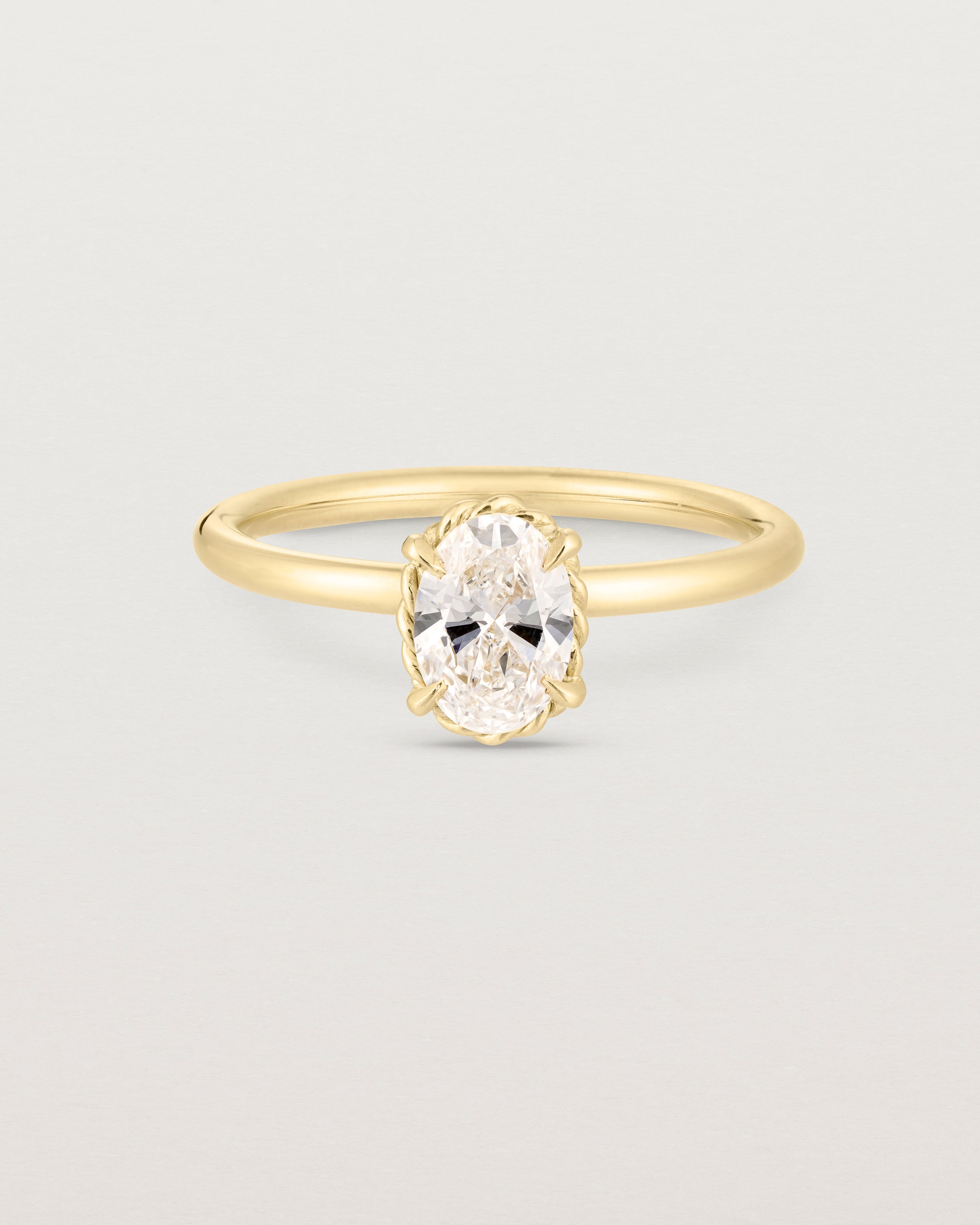 FRONT IMAGE OF YELLOW GOLD OVAL DIAMOND SOLITAire