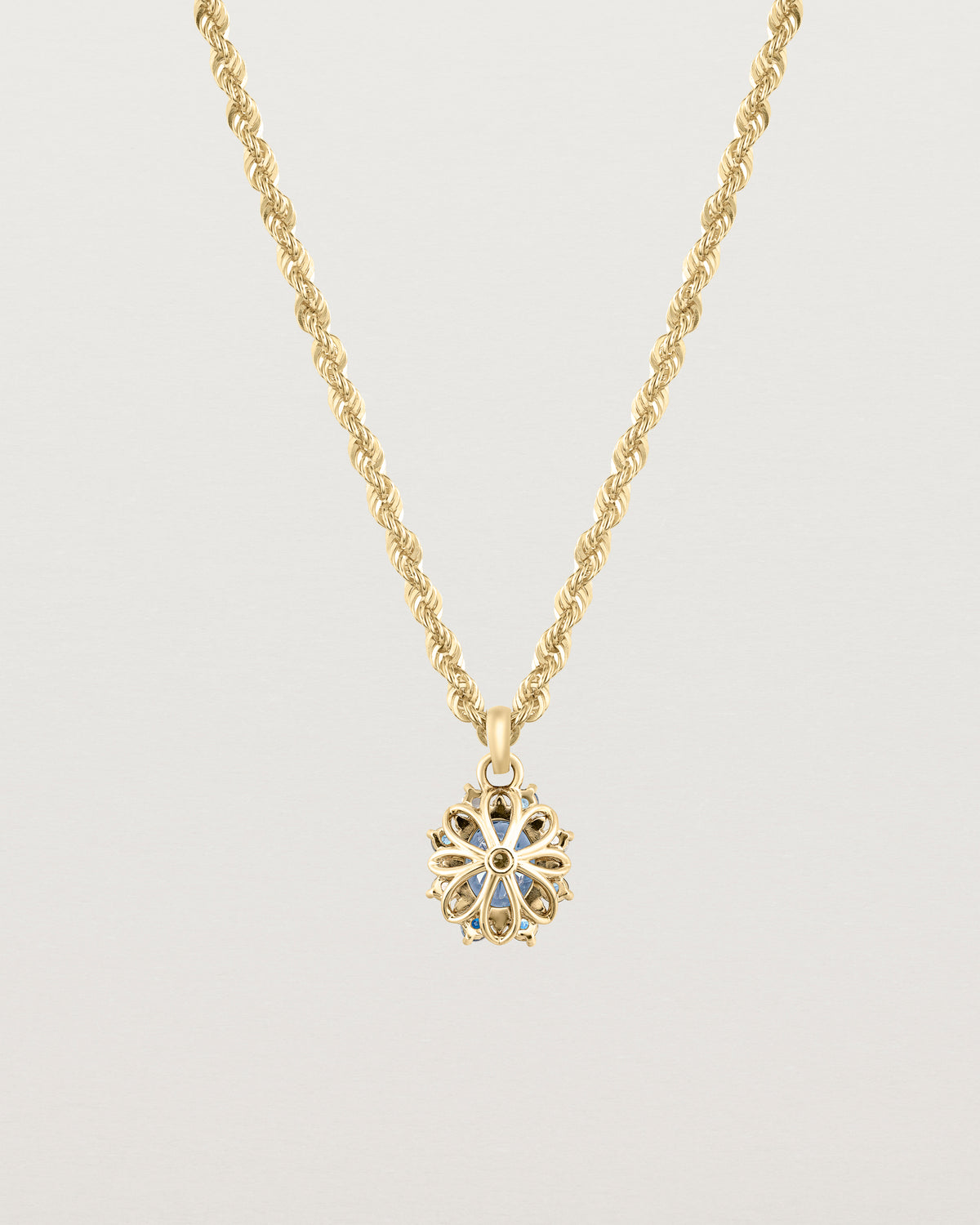 Eirene Halo Pendant | Blue Spinel & Diamond