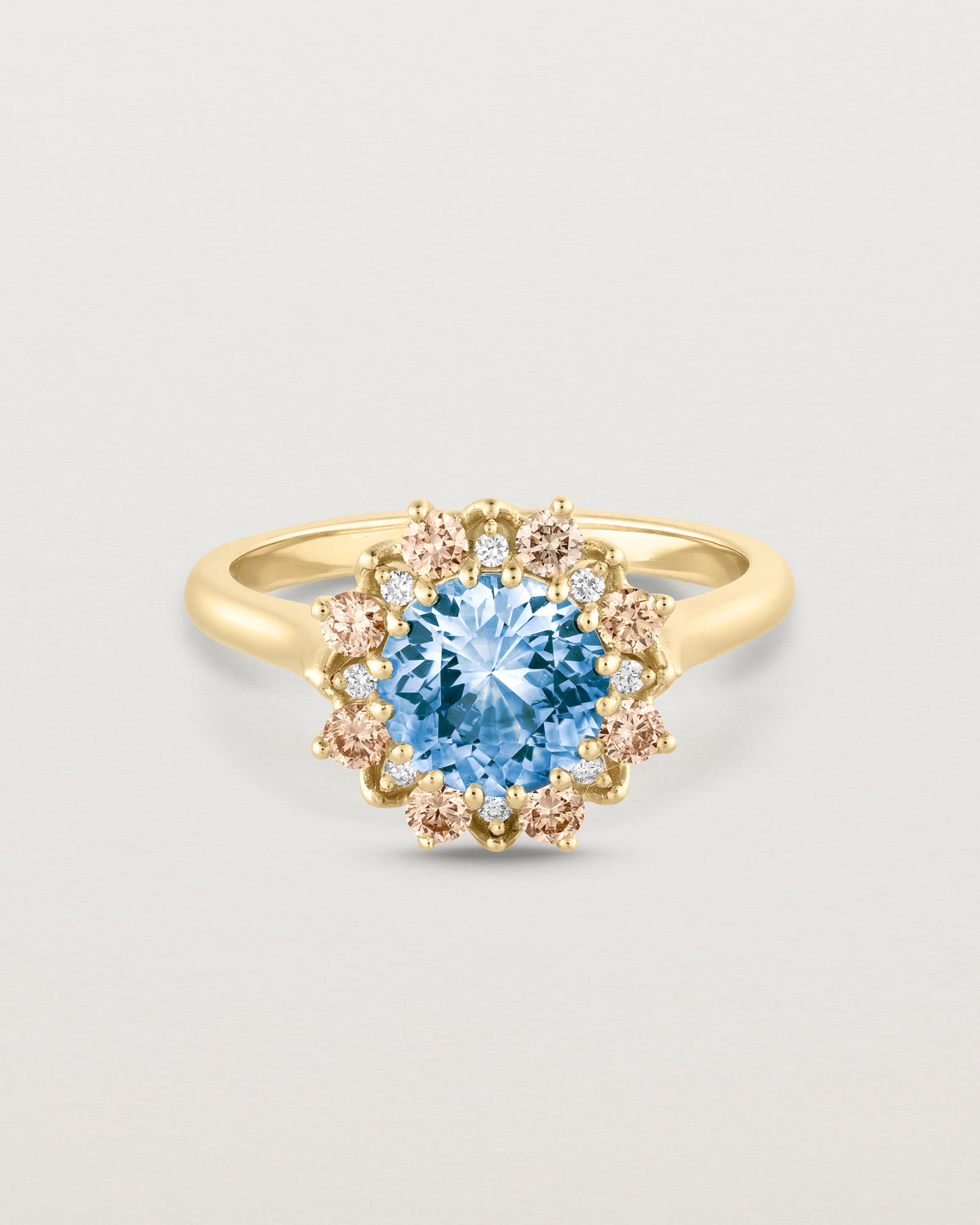Eirene Halo Ring | Ceylon Sapphire & Diamond