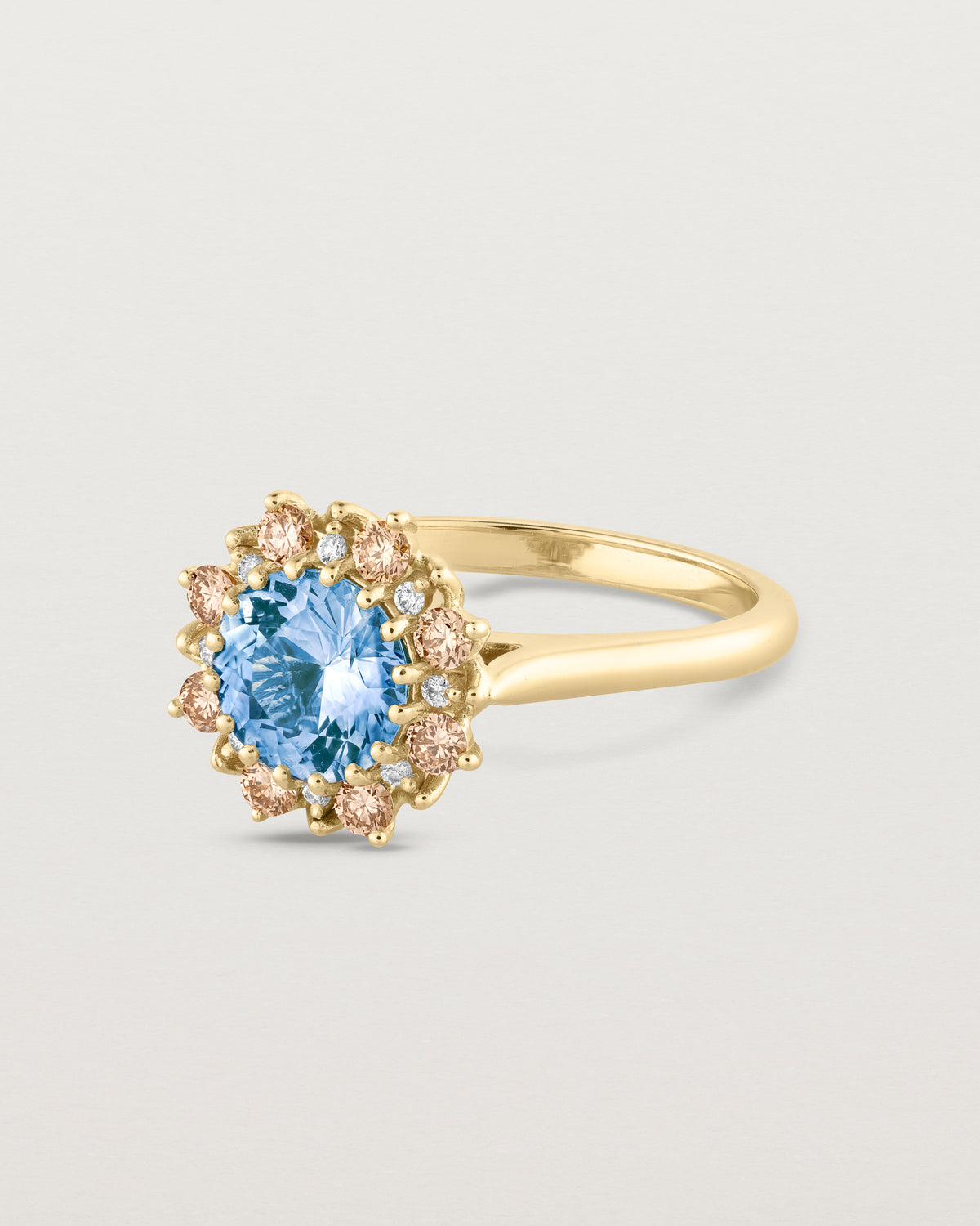 Eirene Halo Ring | Ceylon Sapphire & Diamond