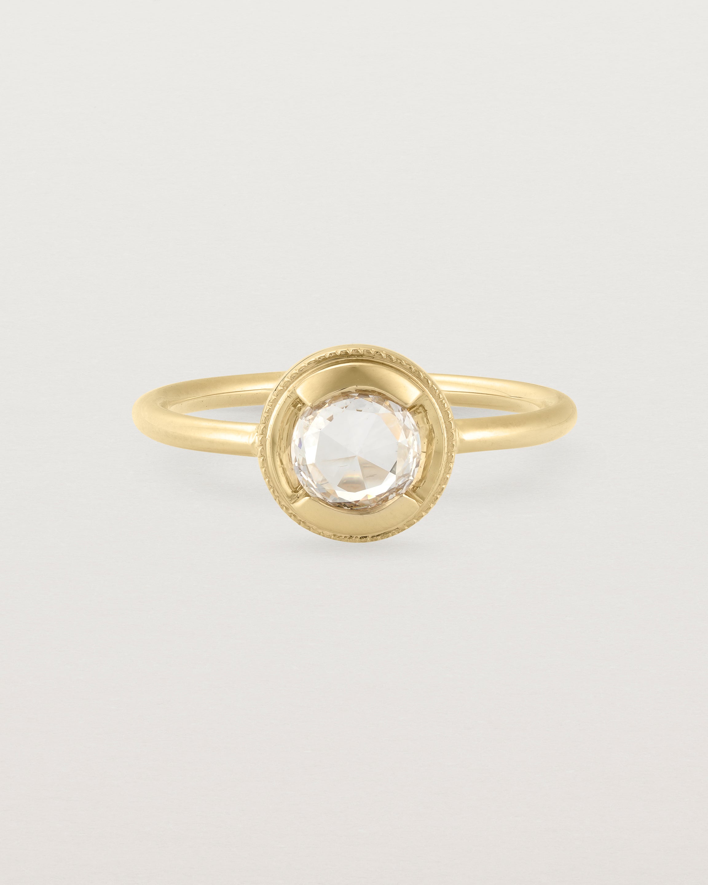 Front view of the Florence Rose Cut Ring | Diamond | Yellow Gold.