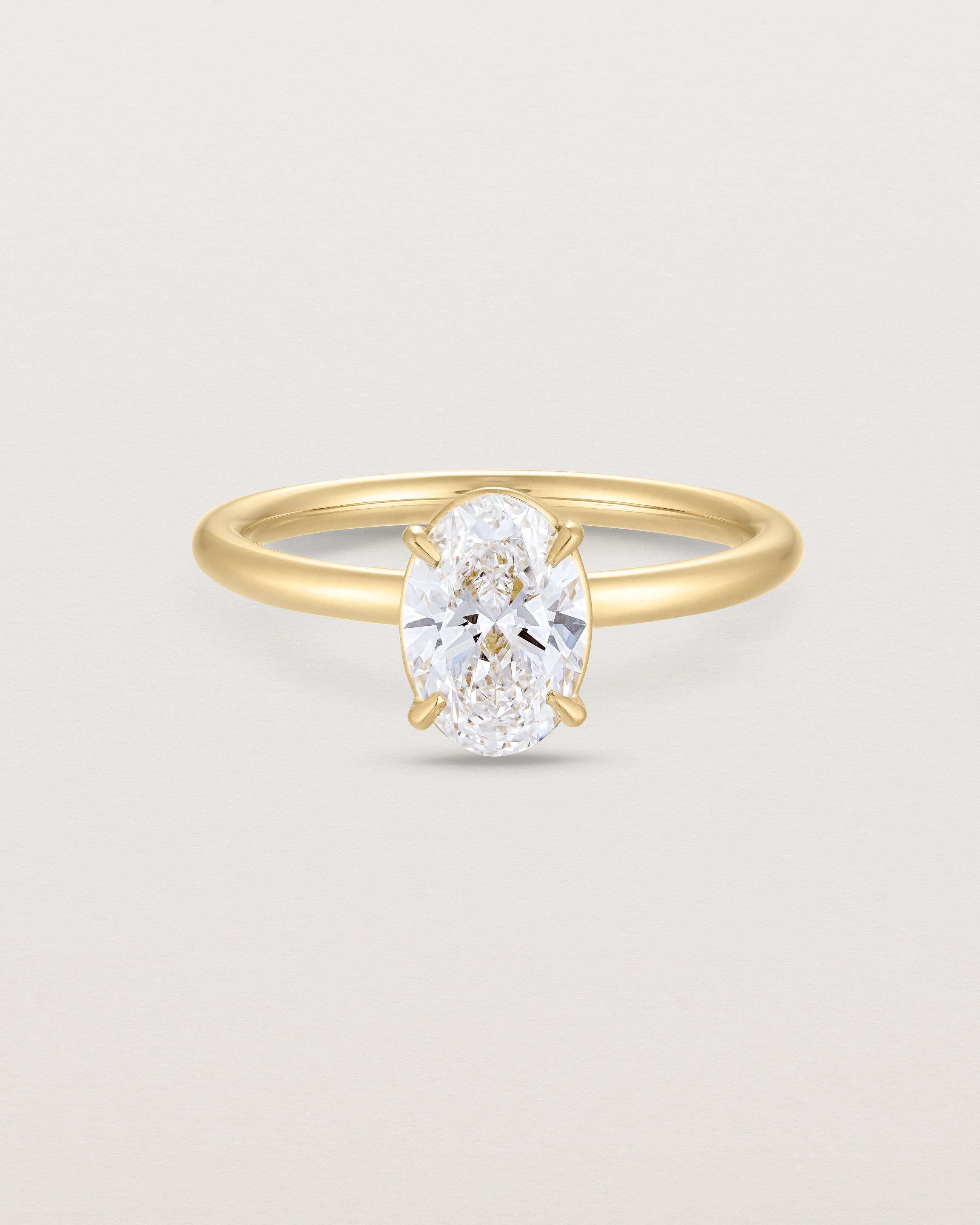 Front view of the No. 112 Signature Solitaire | Laboratory Grown Diamond in yellow gold.