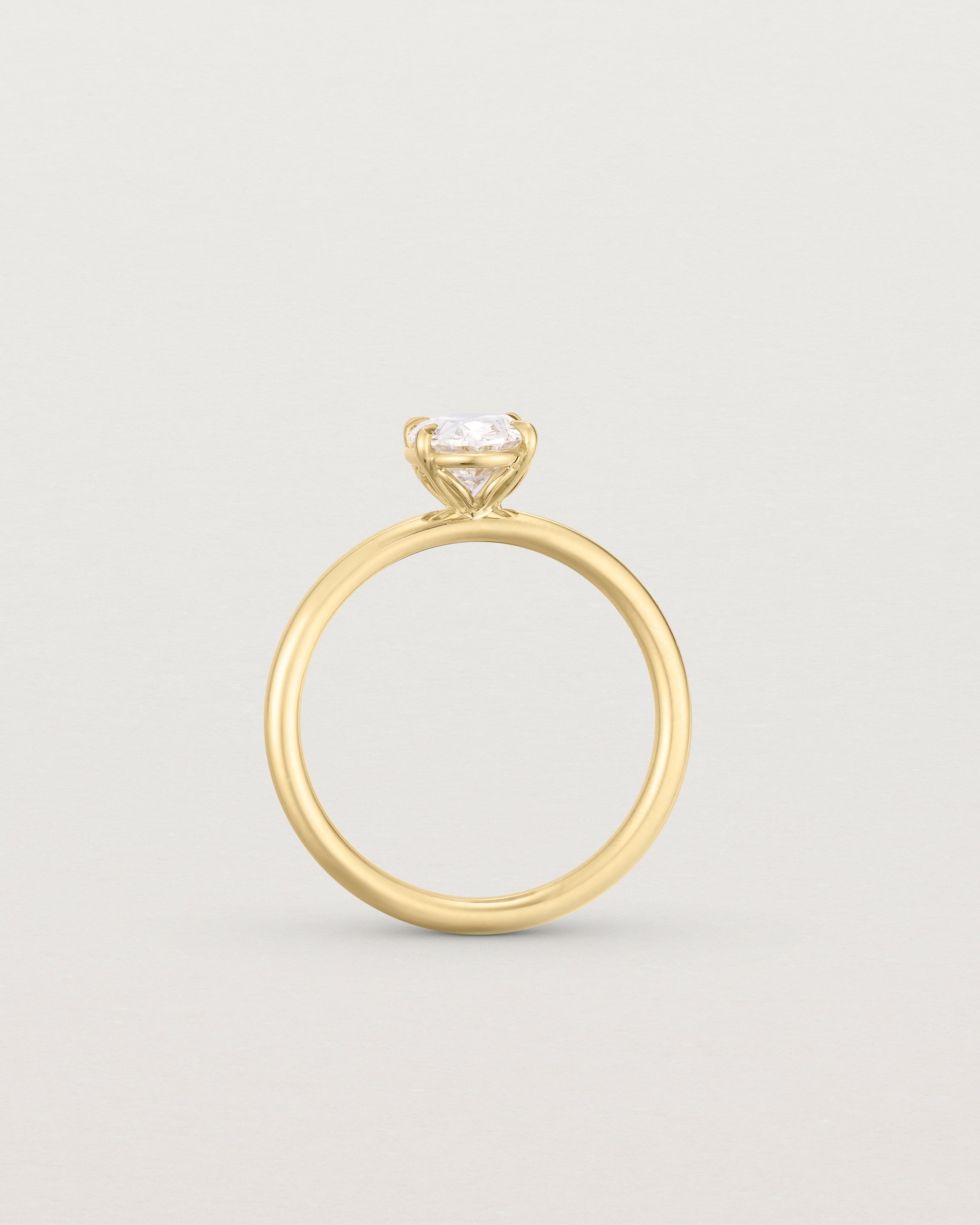 Standing view of the No. 112 Signature Solitaire | Laboratory Grown Diamond in yellow gold.