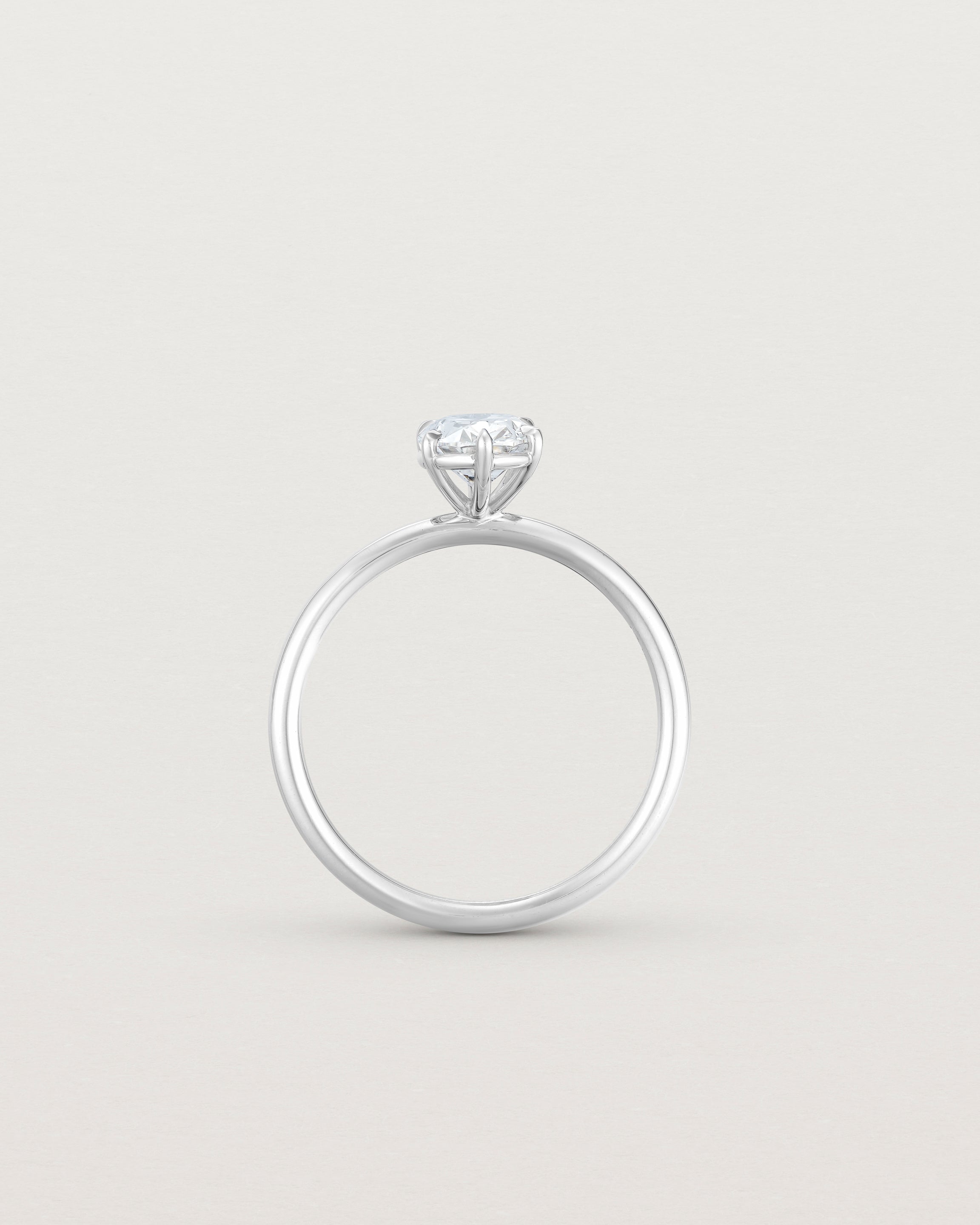 Standing view of the No. 113 Signature Solitaire | Laboratory Grown Diamond in white gold.