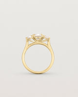 Standing view of the Kahlia Trio Ring | Laboratory Grown Diamonds in yellow gold.