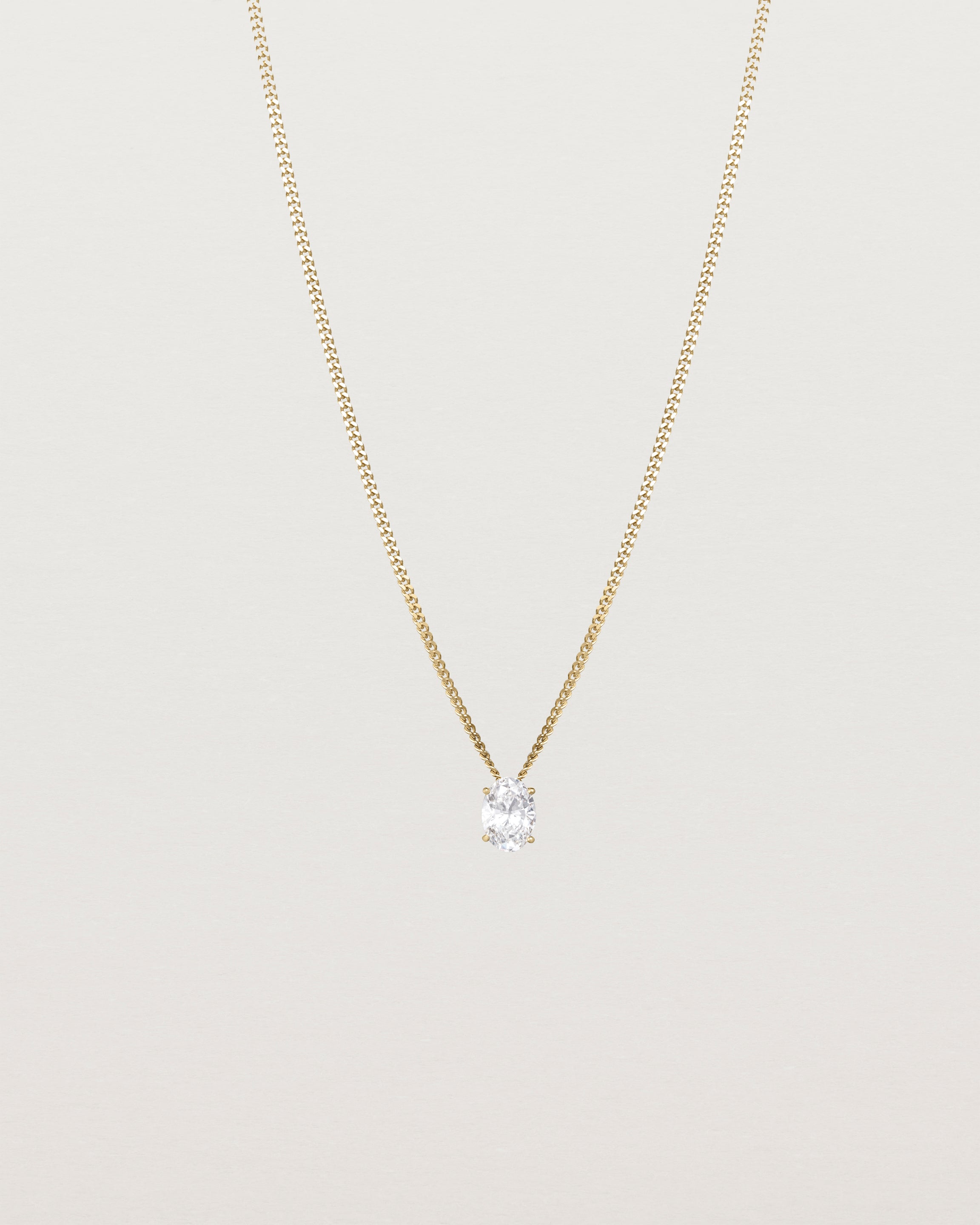 Front view of the Sara Necklace | Laboratory Grown Diamond in yellow gold. 