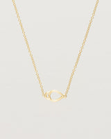 Close up of the Oana Necklace in Yellow Gold.
