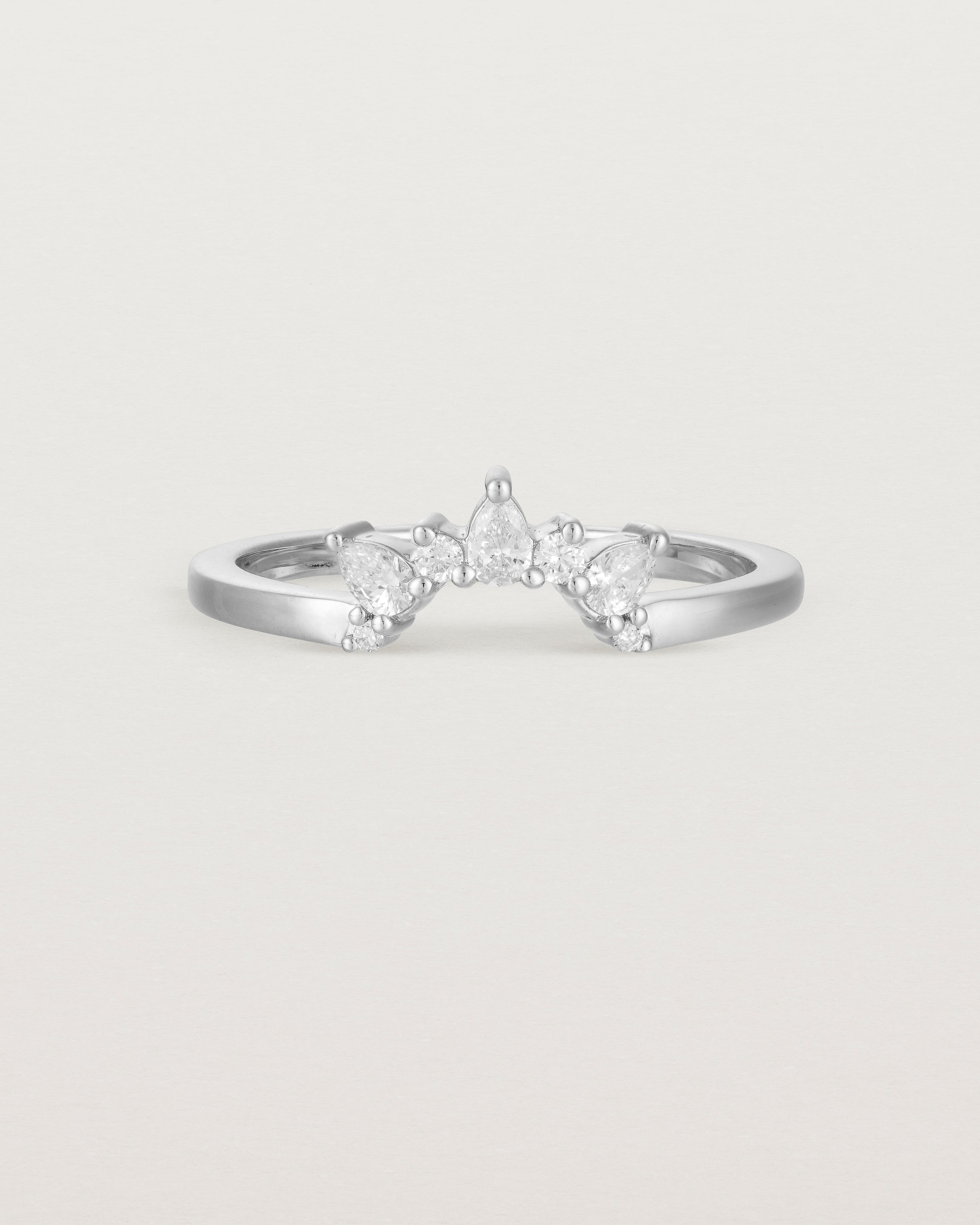 Front view of the Odette Crown Ring | Fit Ⅰ | White Gold.