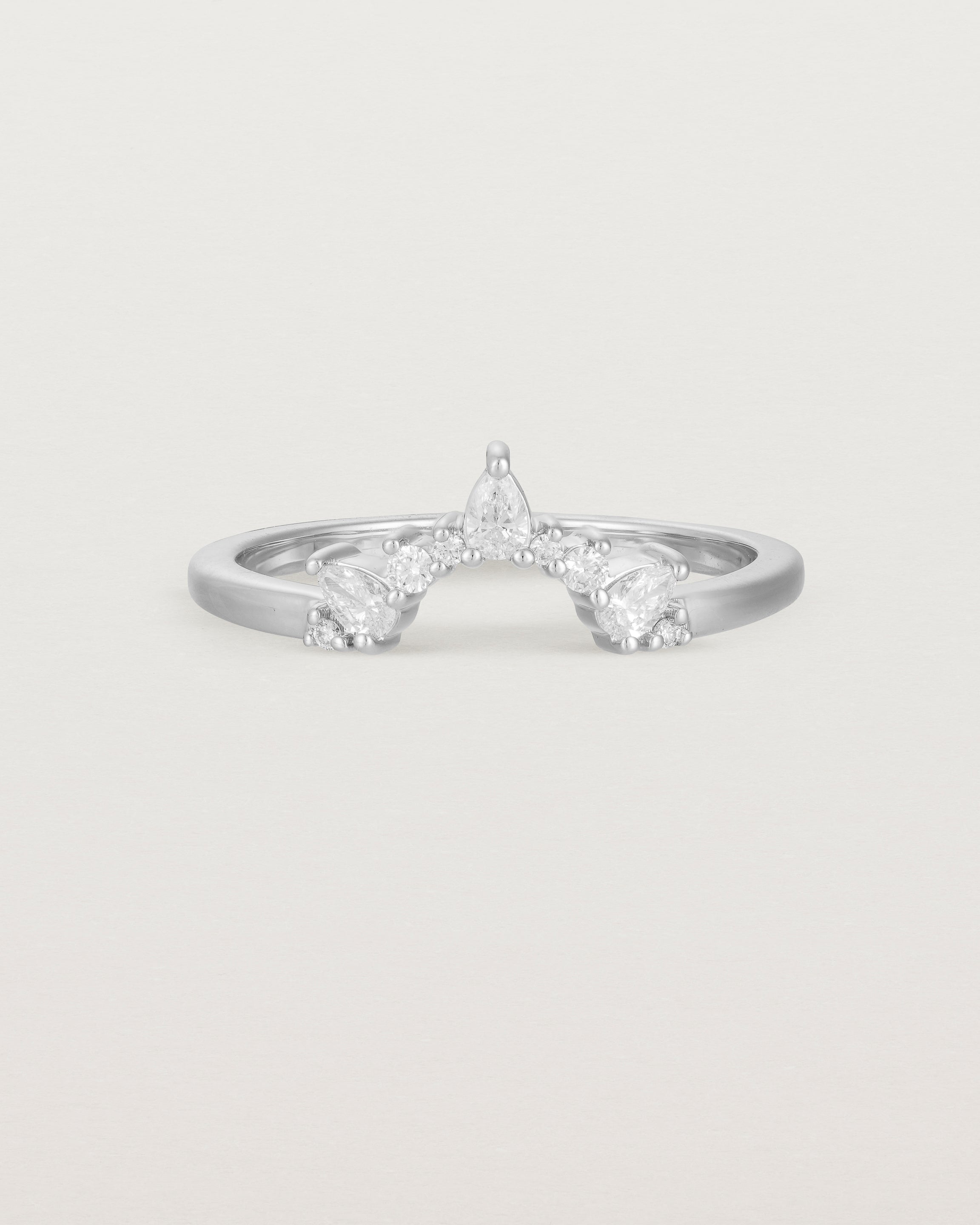 Front view of the Odette Crown Ring | Fit Ⅱ | White Gold.