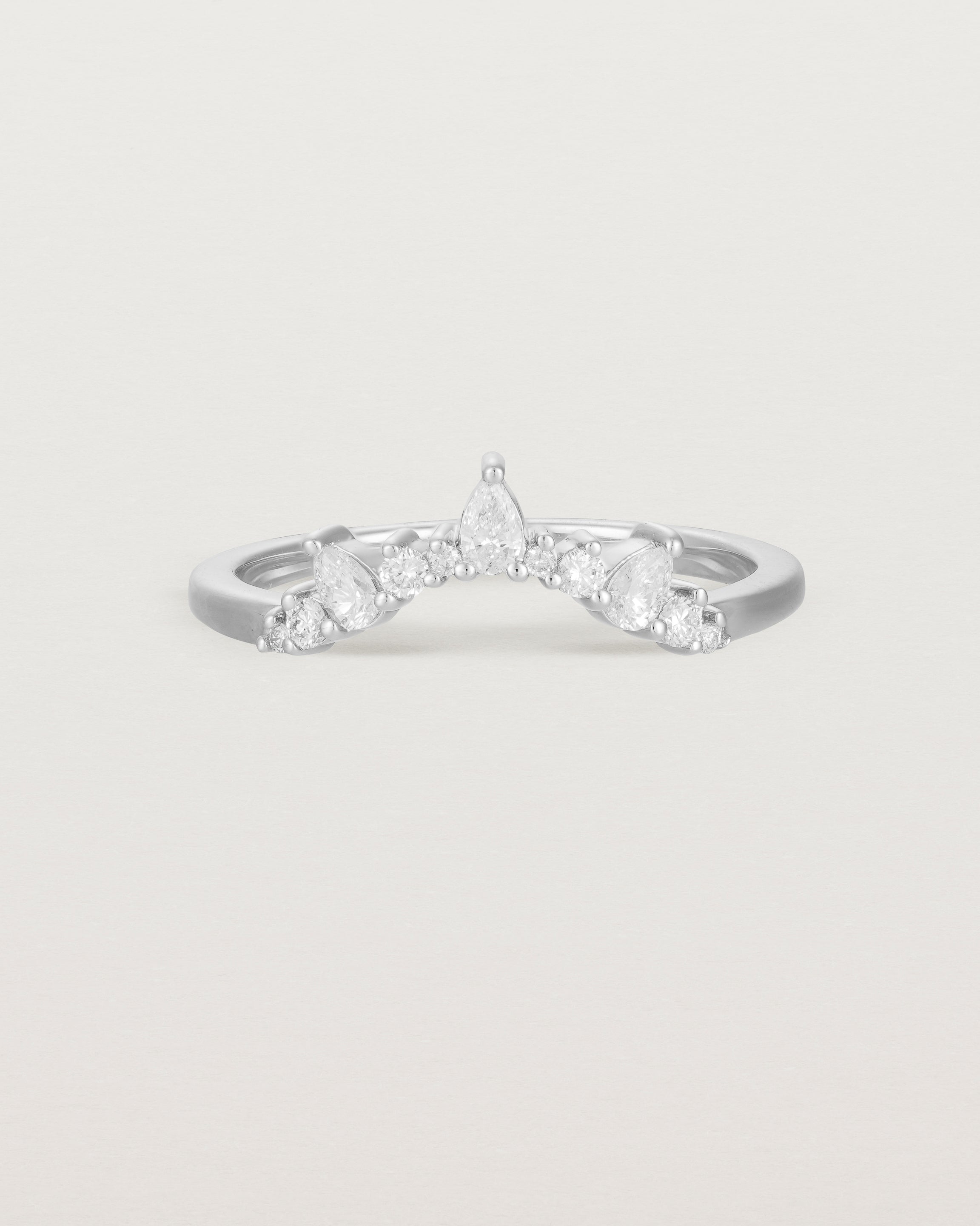 Front view of the Odette Crown Ring | Fit Ⅲ | White Gold.
