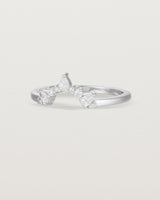 Angled view of the Odette Crown Ring | Fit Ⅱ | White Gold.