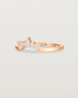 Angled view of the Odette Crown Ring | Fit Ⅰ | Rose Gold.