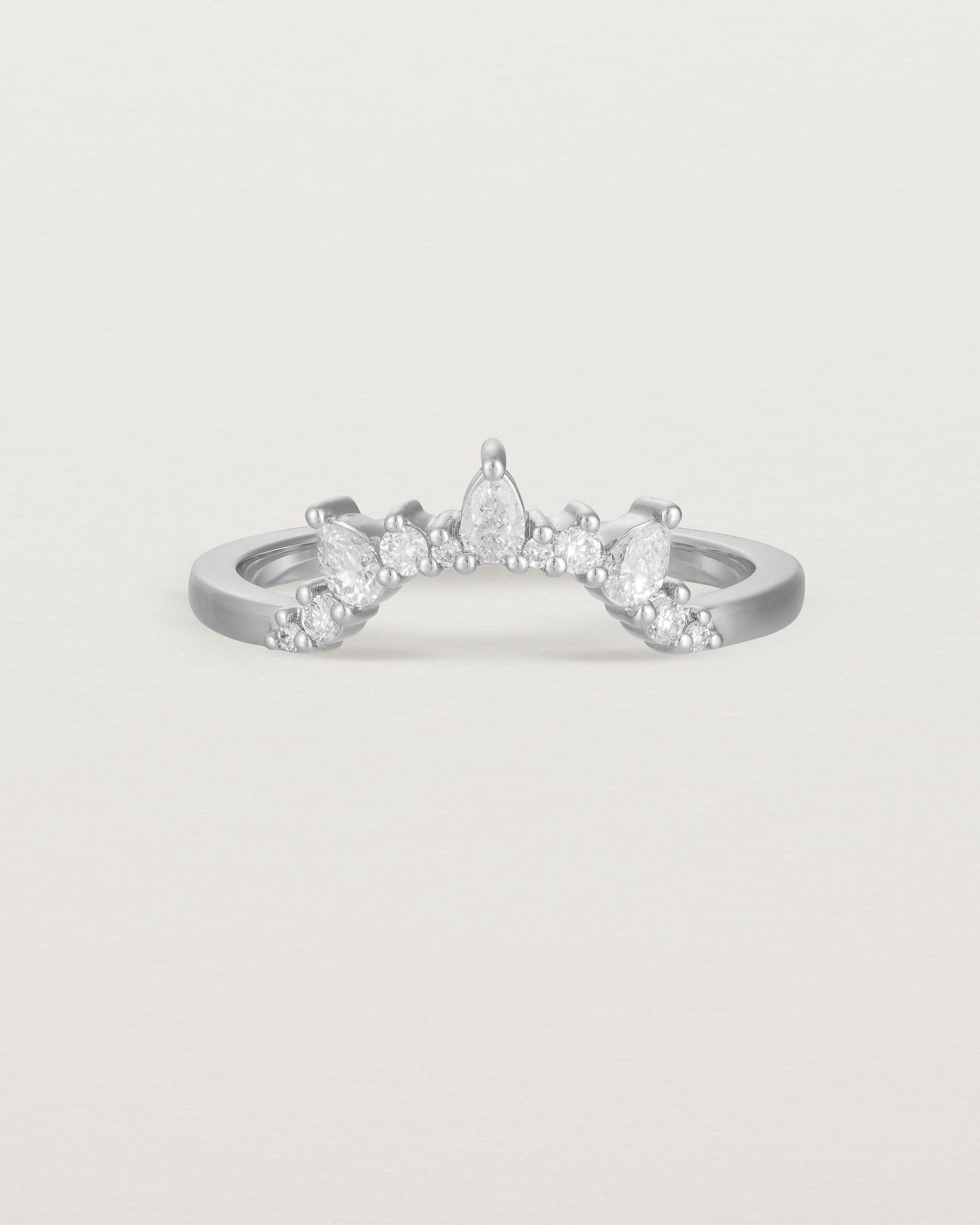 Front view of the Front view of the Odette Crown Ring | Fit Ⅳ | White Gold.