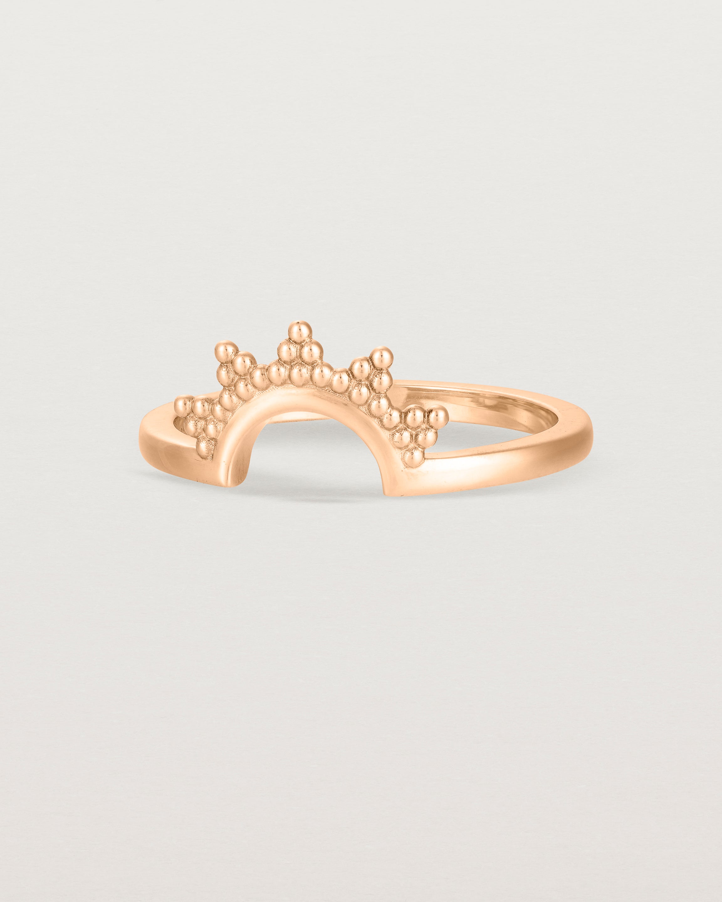 Angled view of the Odine Crown Ring | Fit Ⅱ | Rose Gold.
