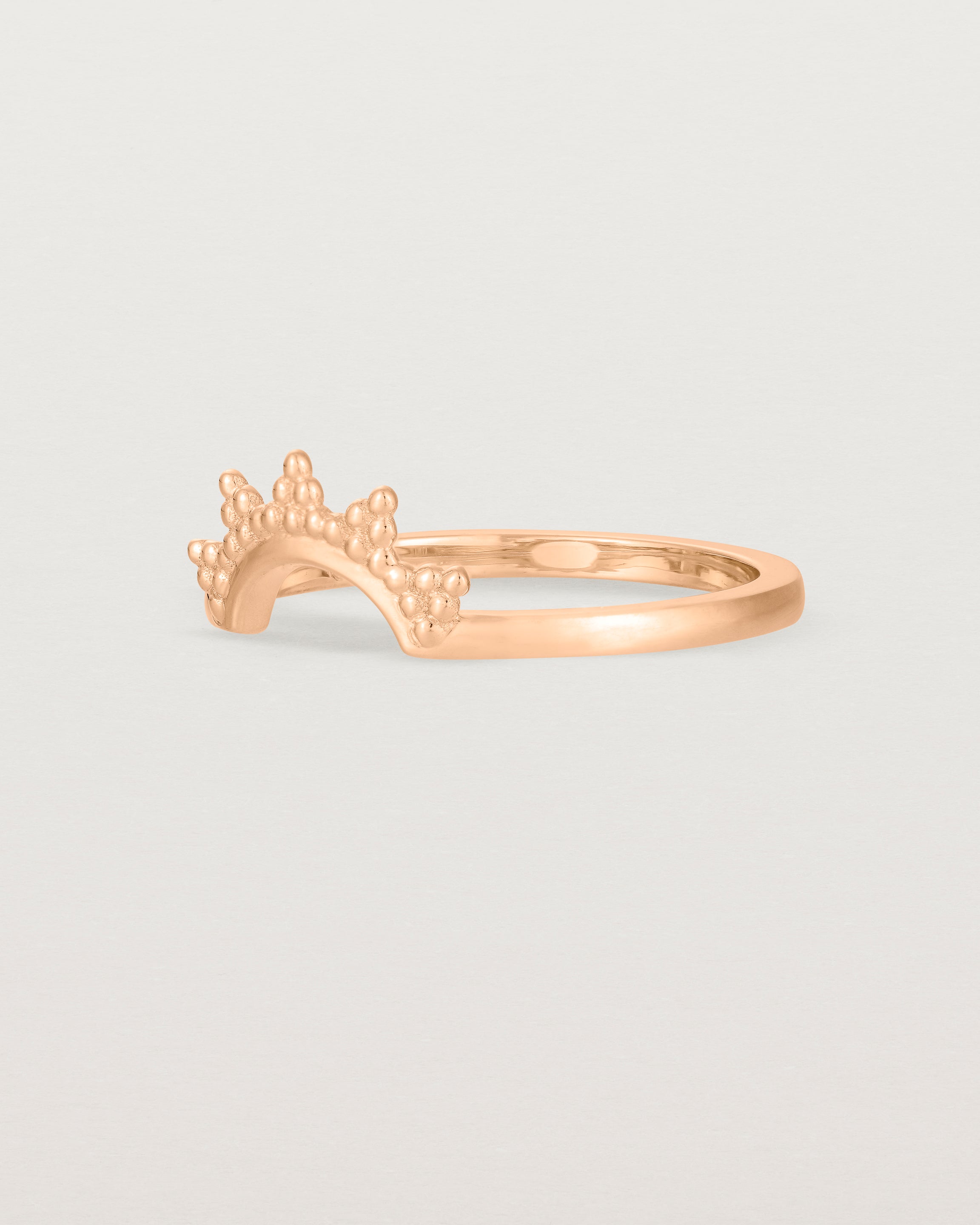 Angled view of the Odine Crown Ring | Fit Ⅰ | Rose Gold.