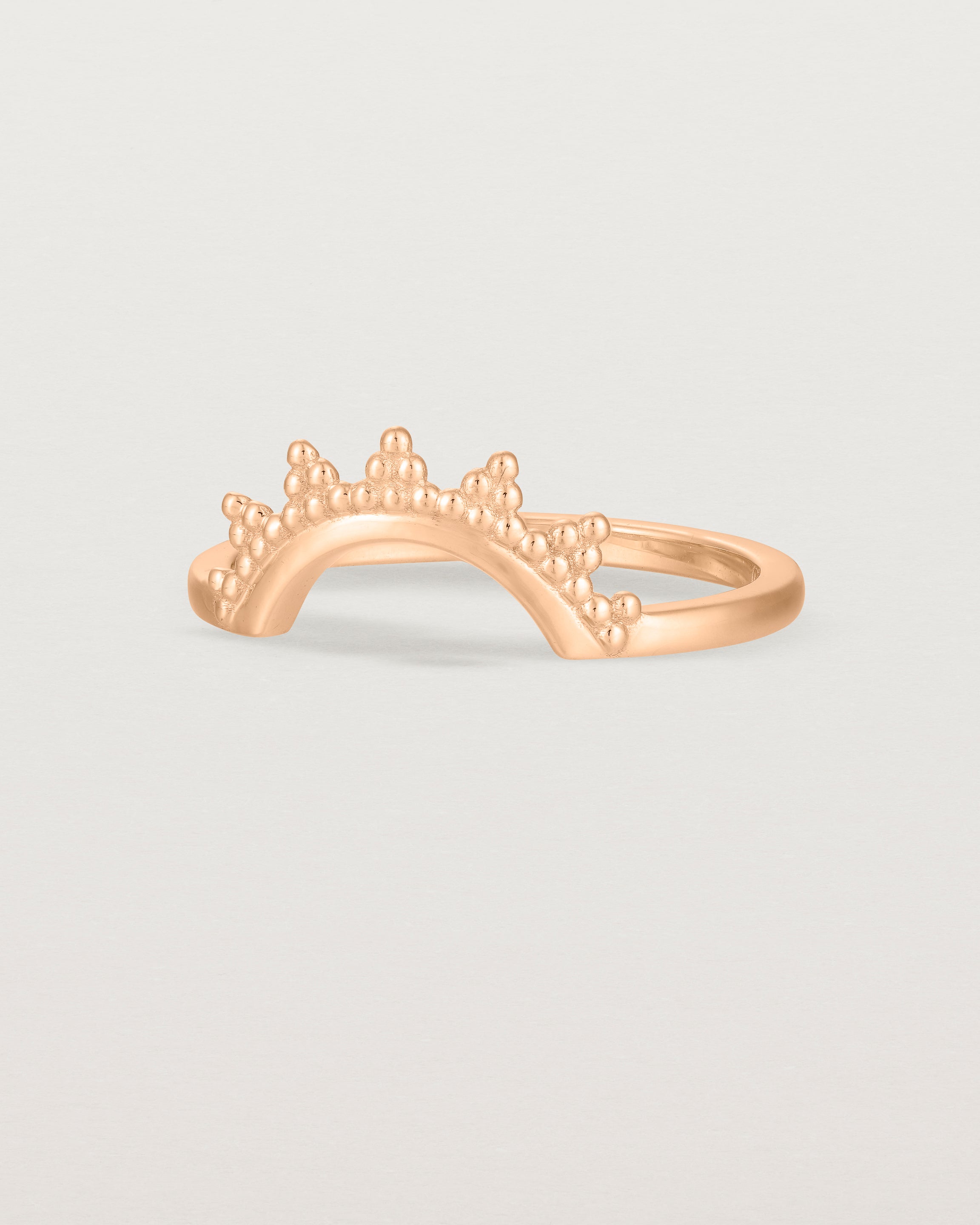 Angled view of the Odine Crown Ring | Fit Ⅳ | Rose Gold.