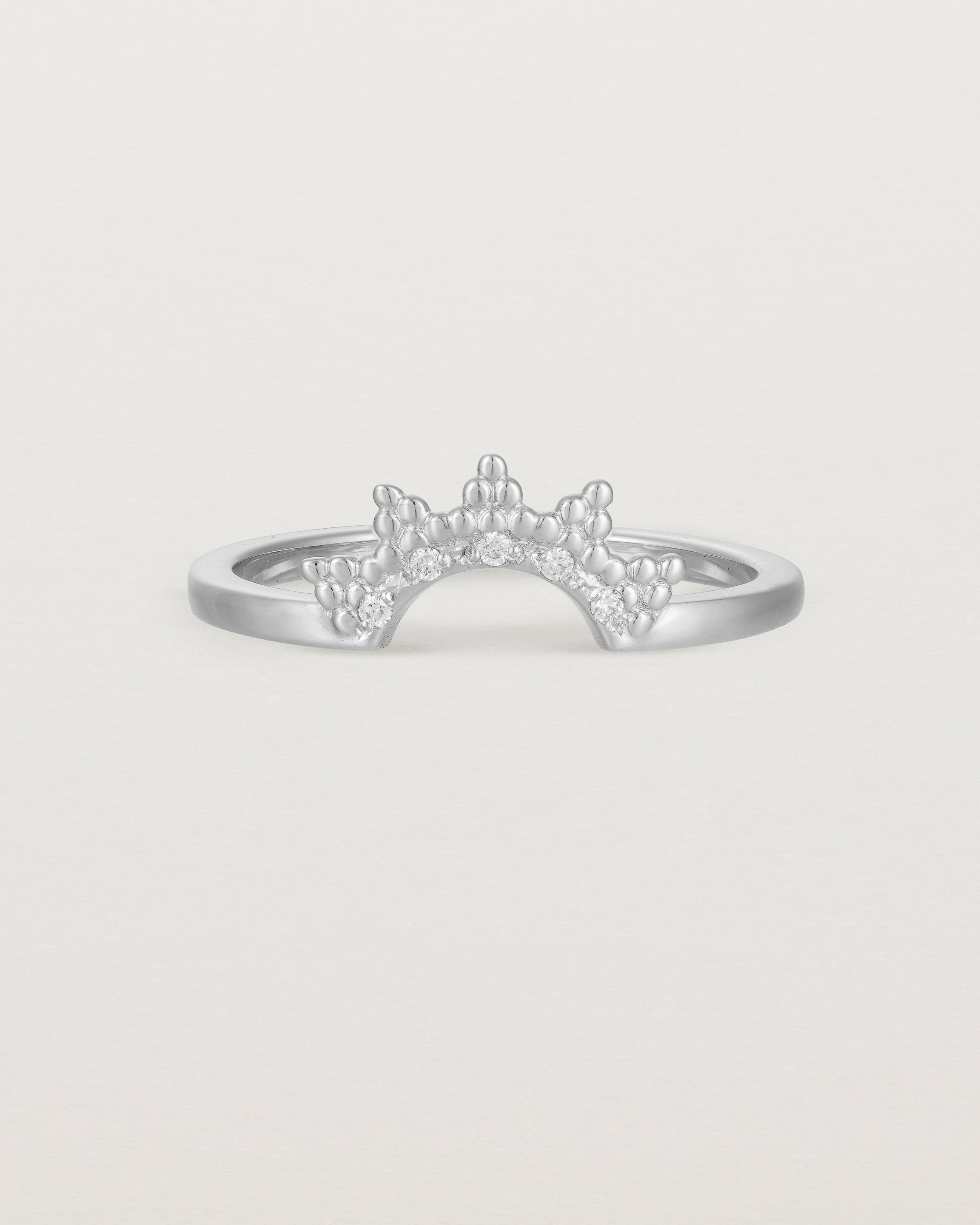 Front view of the Odine Diamond Crown Ring | Fit Ⅰ | White Gold.