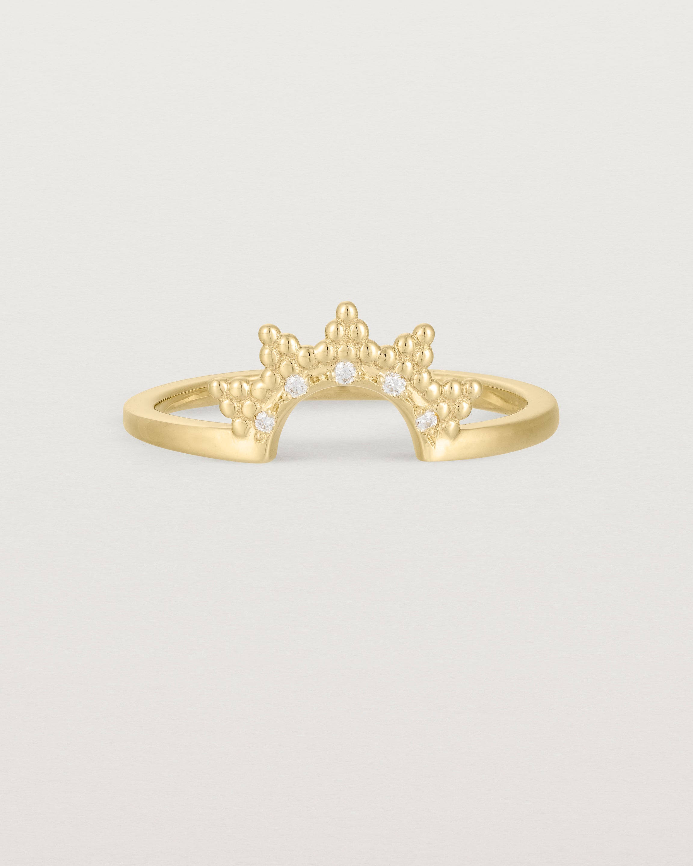 Front view of the Odine Diamond Crown Ring | Fit Ⅱ | Yellow Gold.