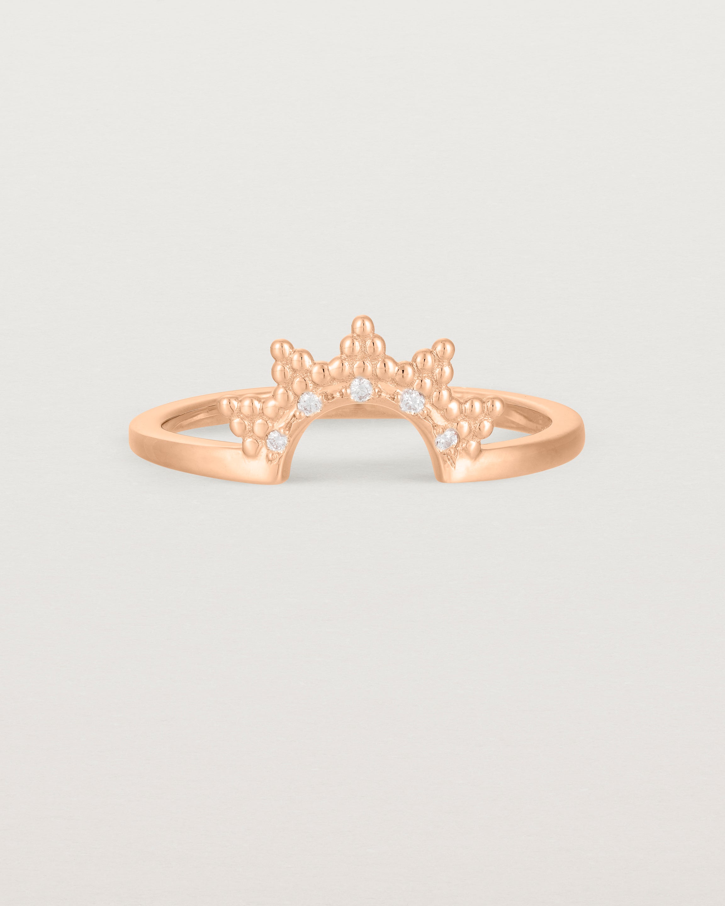 Front view of the Odine Diamond Crown Ring | Fit Ⅱ | Rose Gold.