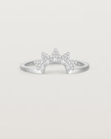 Front view of the Odine Diamond Crown Ring | Fit Ⅱ | White Gold.