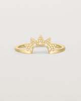 Front view of the Odine Diamond Crown Ring | Fit Ⅱ | Yellow Gold.